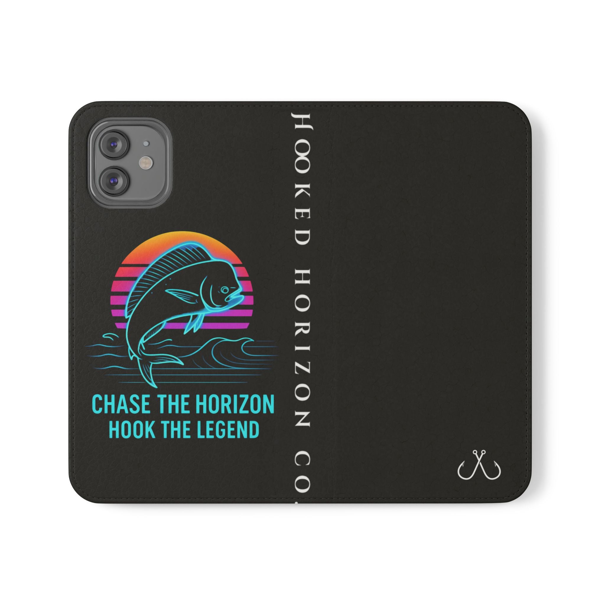 Mahi Mahi Flip Phone Case — Turquoise Water Pattern Wallet Cover