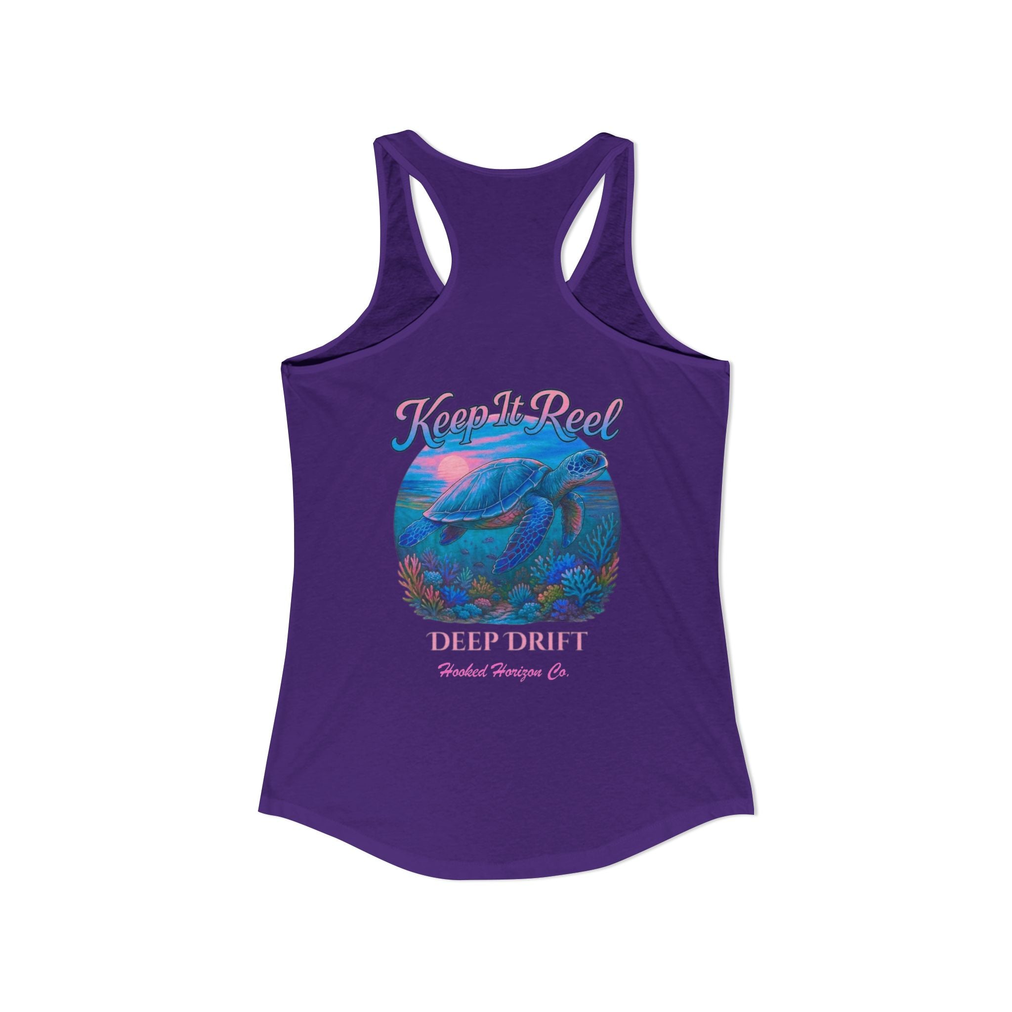 Turtle " Keep It Reel" Deep Drift– Hooked Horizon Co. Gifts for Ocean Lovers, Nautical Fashion, Everyday Comfort, Perfect Gift for Her