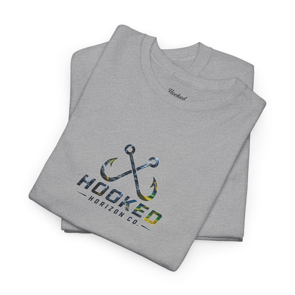 Mahi Mahi Hooked Horizon Co Tee—Ocean Graphic Tee — "Beloved" Ray Design