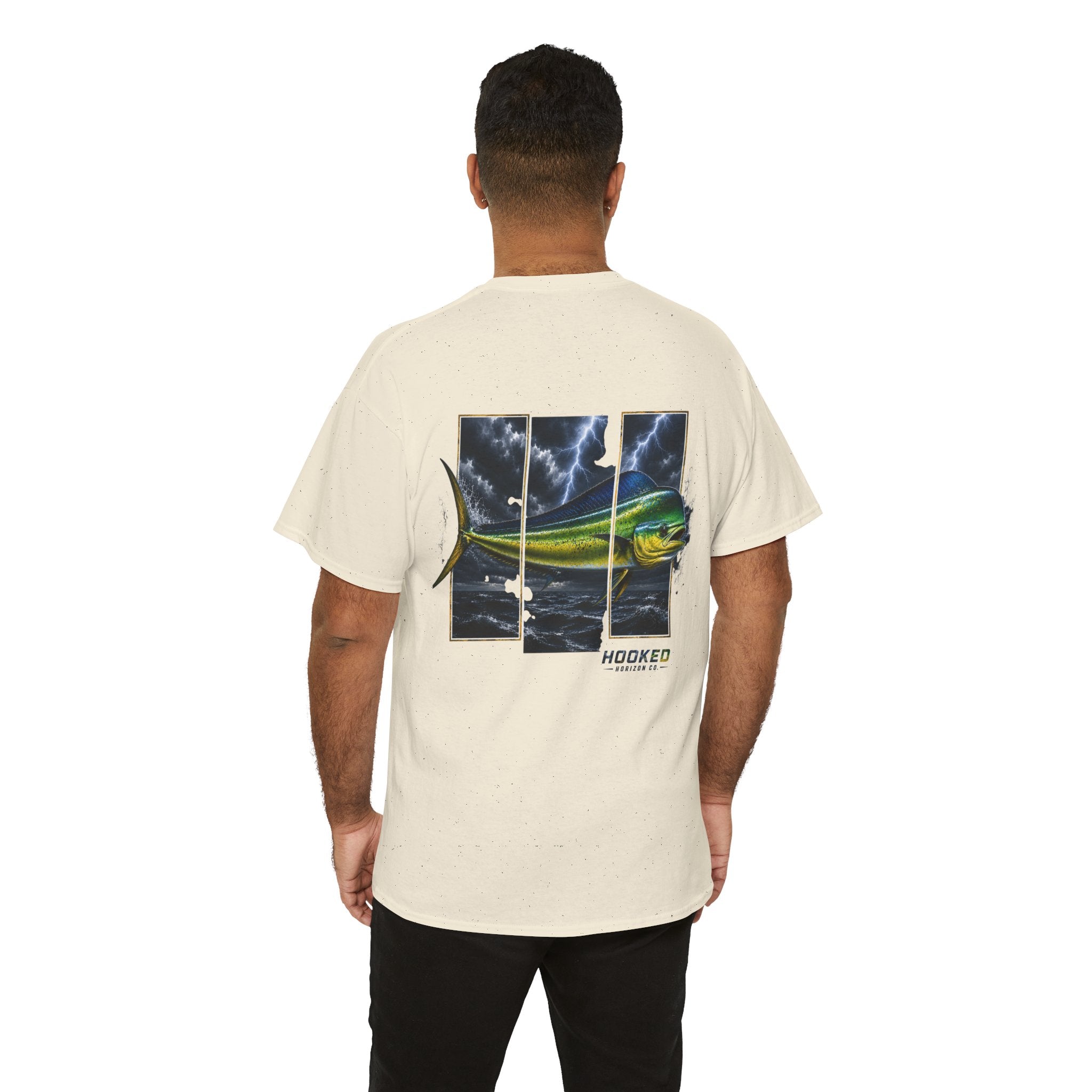 Mahi Mahi Hooked Horizon Co Tee—Ocean Graphic Tee — "Beloved" Ray Design