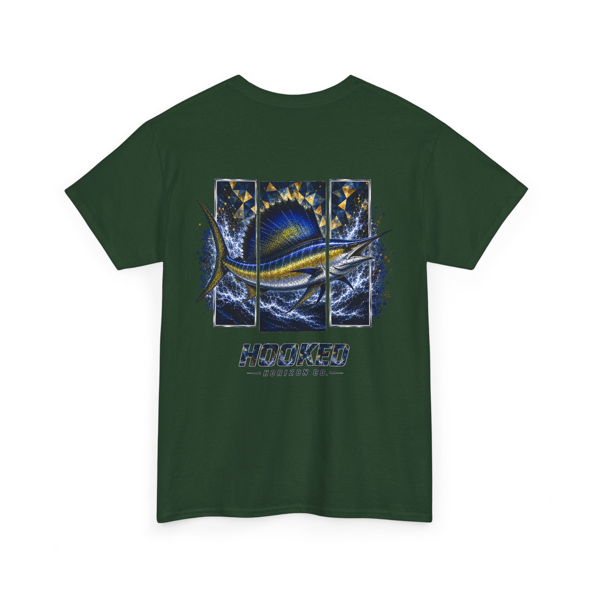 Sail Fish Hooked Horizon Co Tee—Ocean Graphic Tee — "Beloved" Ray Design