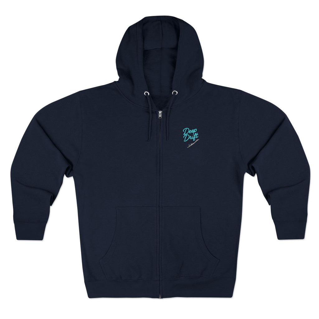 Blue Siesta Key Bull Shark Tee Deep Drift Hooked Horizon C. No Bull All BiteUnisex Zip Hoodie for Ocean Lovers, Nautical Fashion, Cool Weather Gear, Everyday Comfort, Perfect Gift