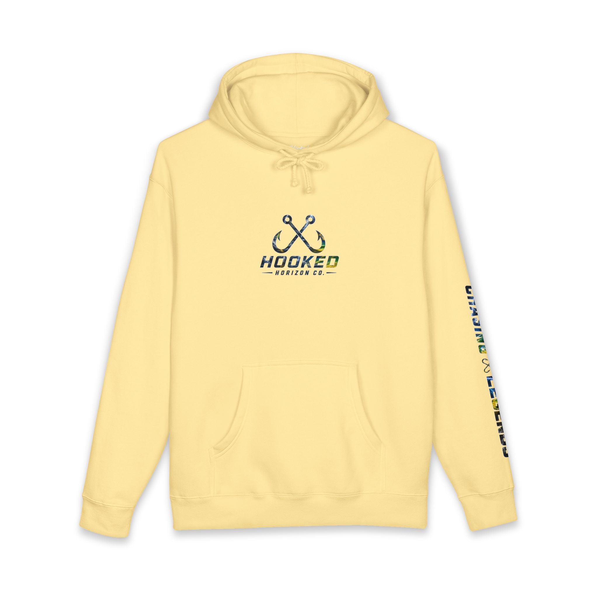 Mahi Mahi Hoodie Hooked Horizon Co. — Fishing Back Graphic Hoodie, Multiple Color Variations