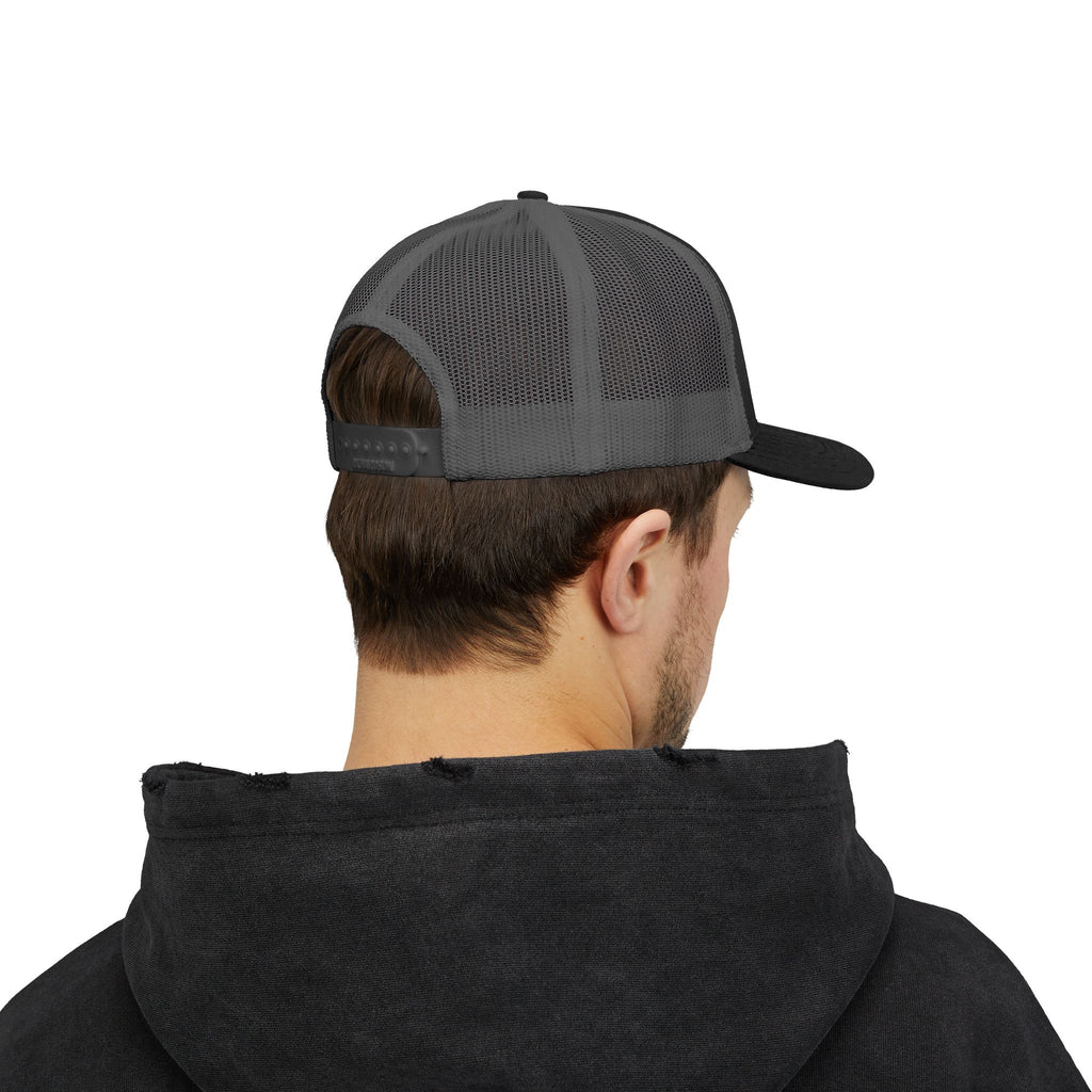 Wave Hooked Horizon Trucker Cap — Embroidered Fishing Snapback