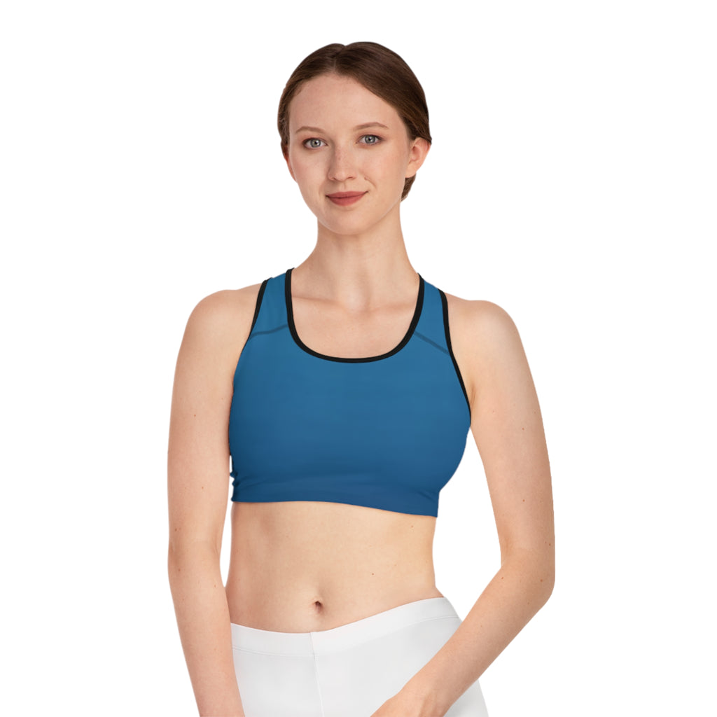 Ocean Blue Deep Drift Hooked Horizon Co. Stylish Sports Bra for Active Women, Workout Top, Gym Essential, Fitness Apparel, Athleisure Wear, Yoga Gear