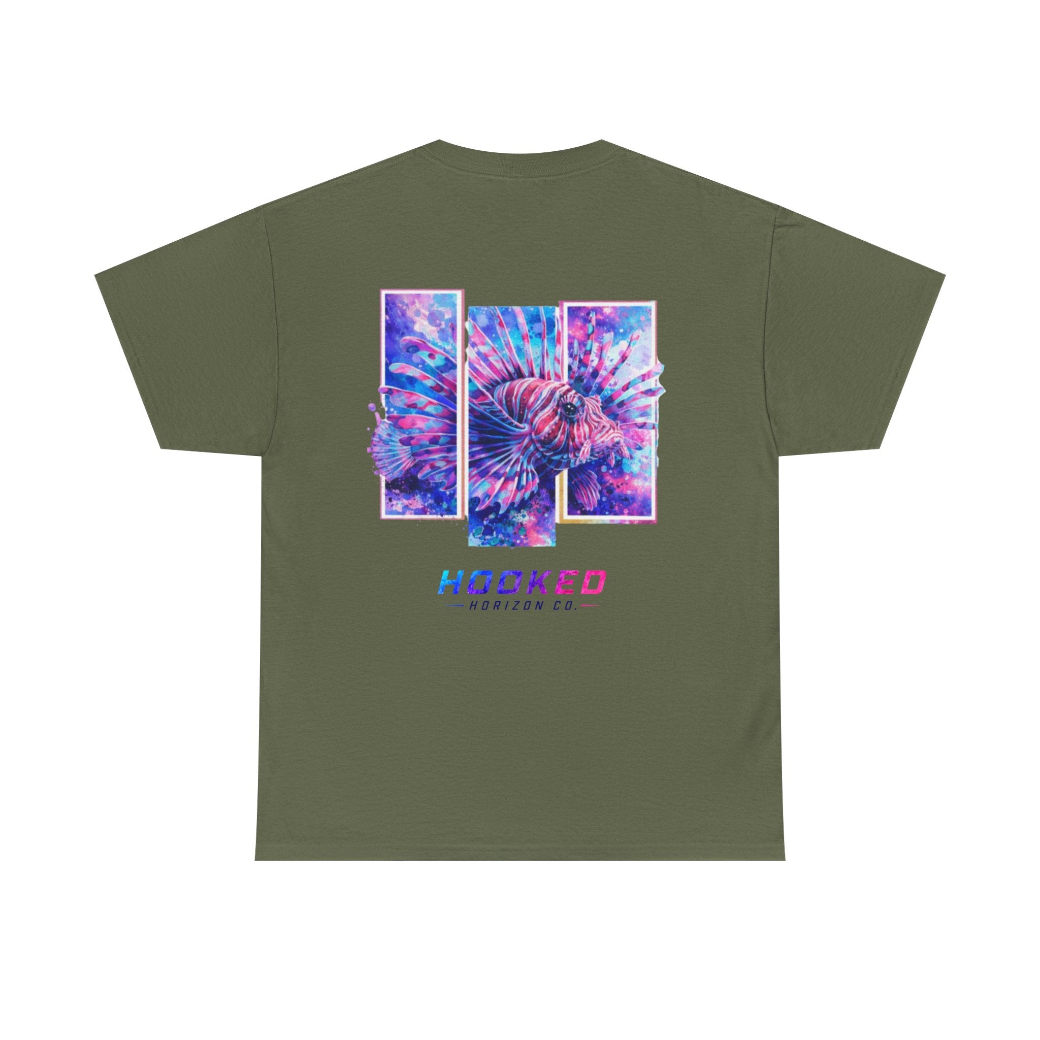 Lion Fish Hooked Horizon Co Tee—Ocean Graphic Tee — "Beloved" Ray Design