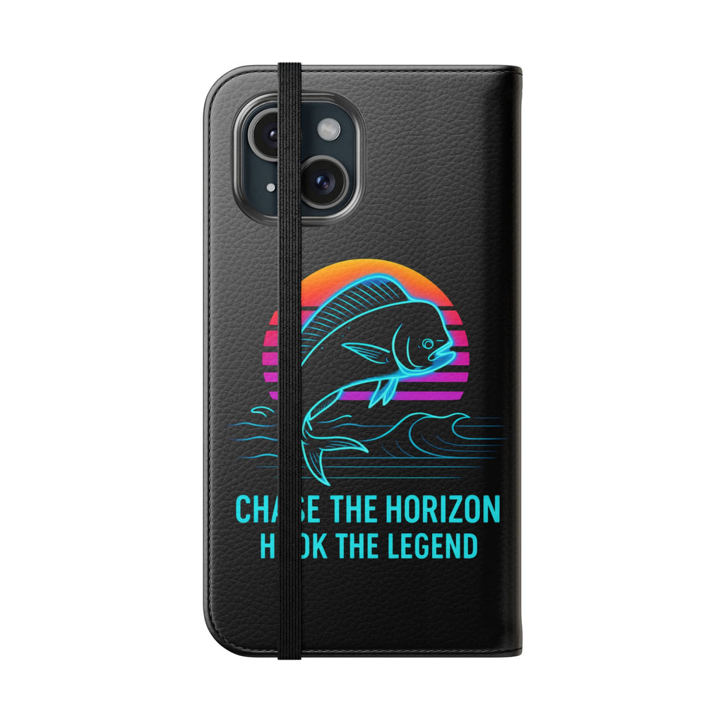 Mahi Mahi Flip Phone Case — Turquoise Water Pattern Wallet Cover