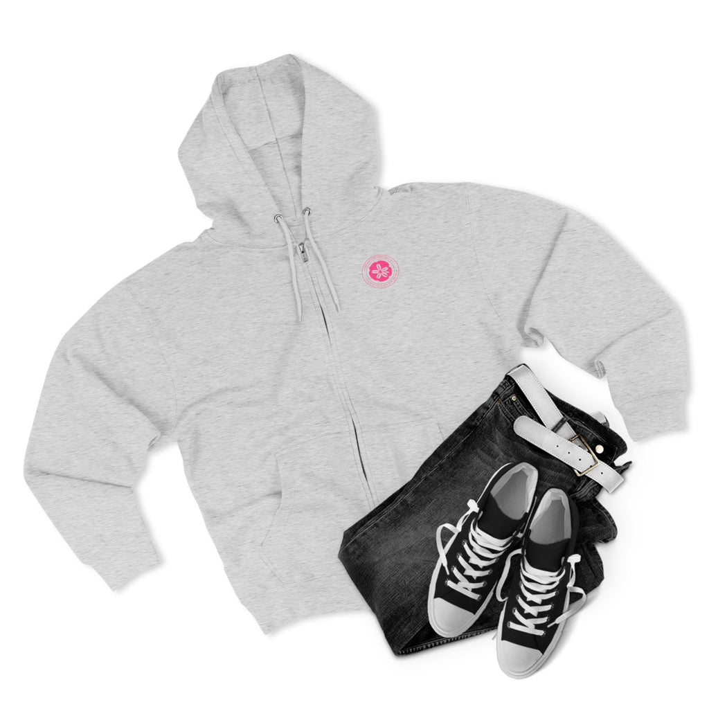 Pink Sand Dollar Tropical Flower Logo— Hooked Horizon Co. Zip-Up Hoodie