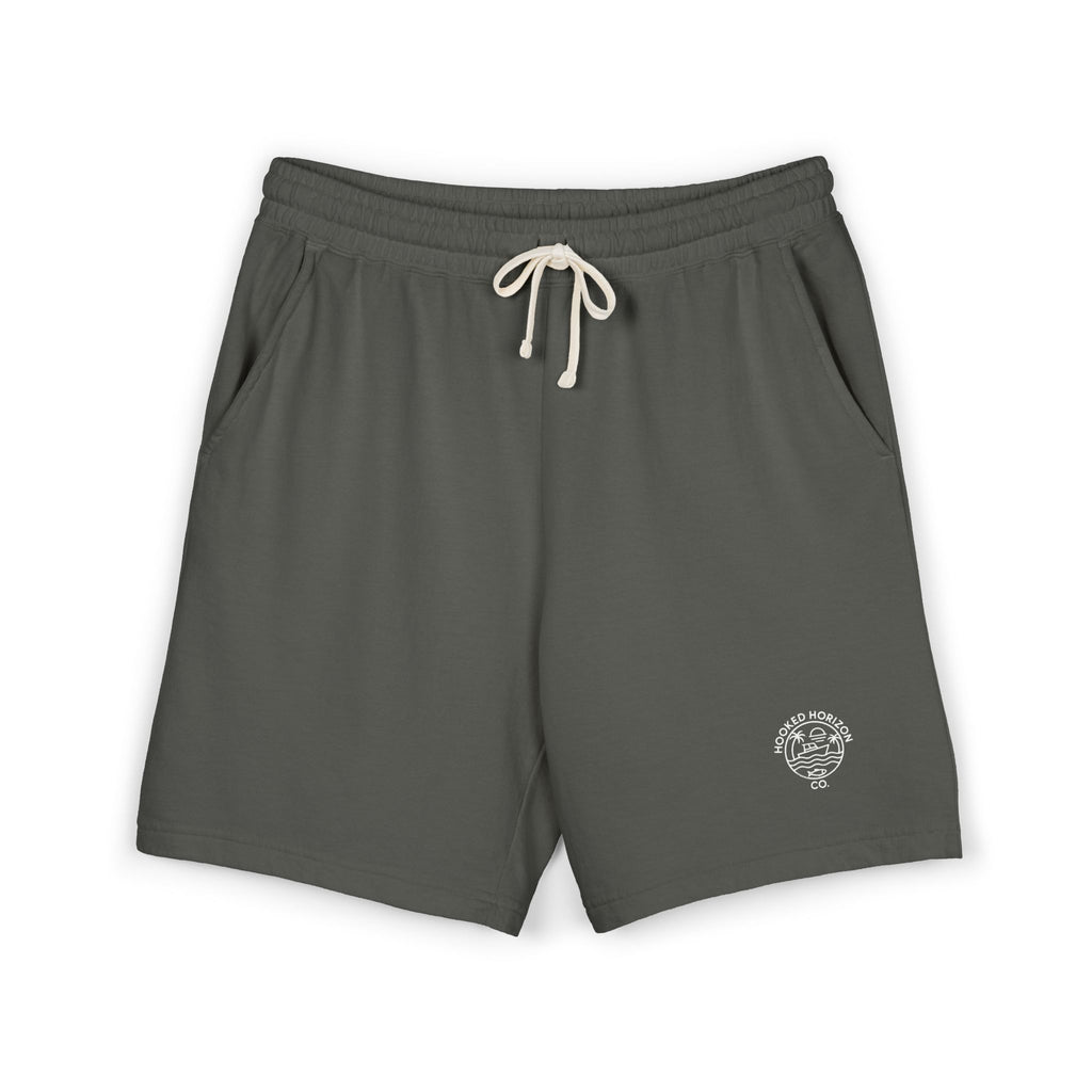 Hooked Horizon Co.  80s Inspired Fleece Sweat Shorts — Lightweight Garment-Dyed Lounge Shorts