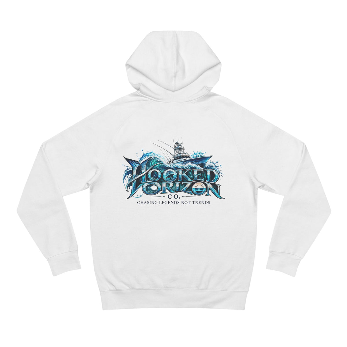 Fishing Boat " Chasing Legends Not Trends "Hooked Horizon Co. Unisex Supply Hoodie
