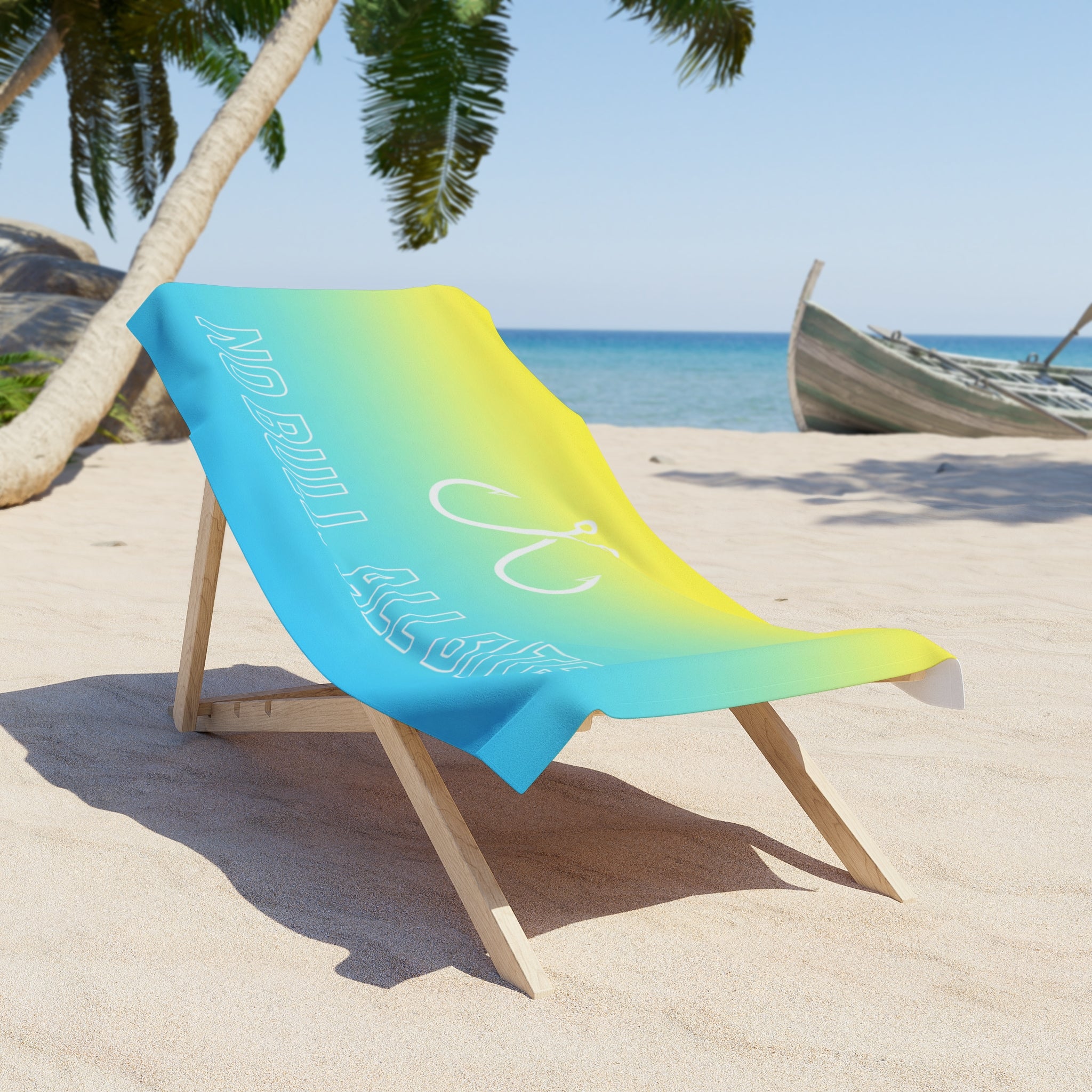 Blue to Yellow Ombre– Hooked Horizon Co.  Beach Towel - Perfect for Summer, Pool Days, Camping, Beach Parties, Vacation Fun