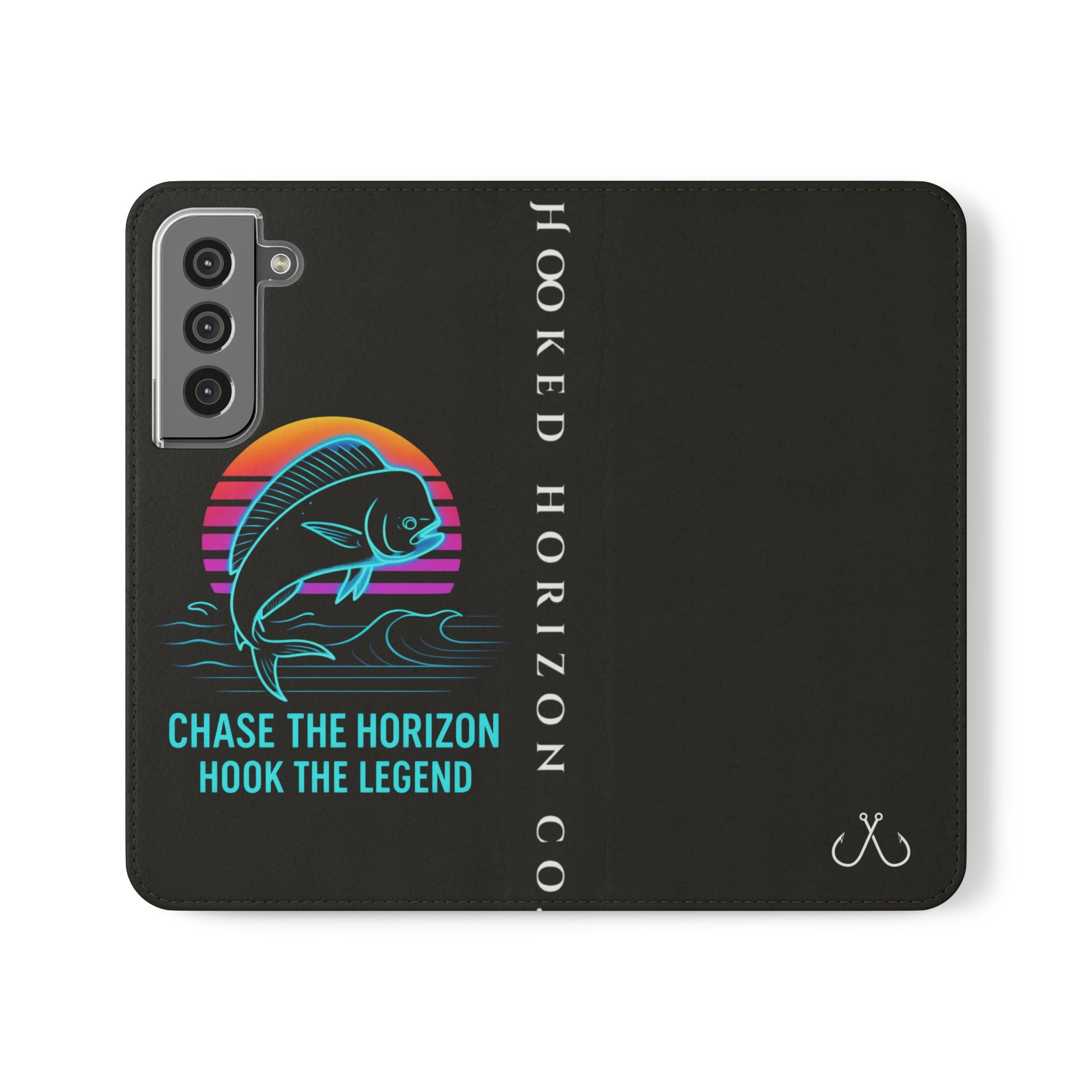 Mahi Mahi Flip Phone Case — Turquoise Water Pattern Wallet Cover