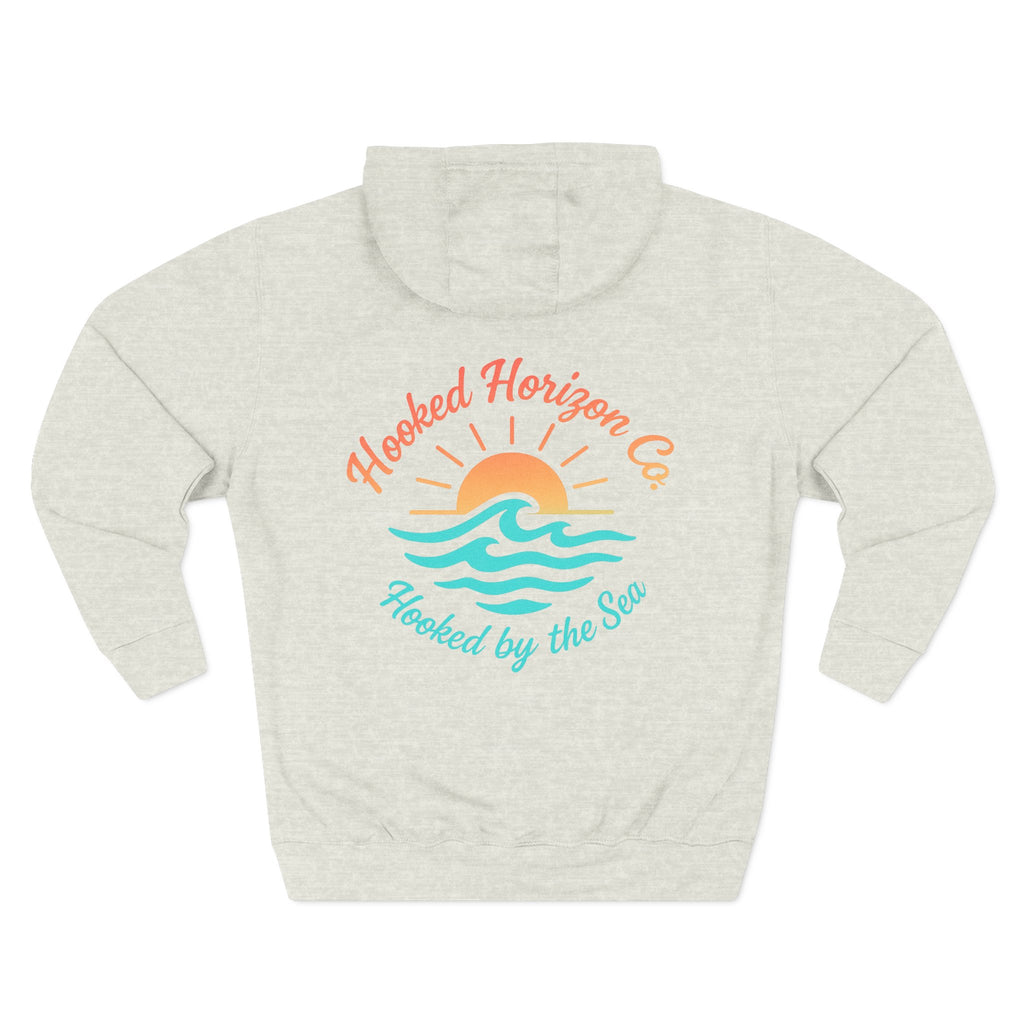 Wave & Sun Deep Drift– "Hooked By The Sea" Hooked Horizon Co. Unisex Hoodie for Ocean Lovers, Nautical Fashion, Cool Weather Gear, Everyday Comfort, Perfect Gift