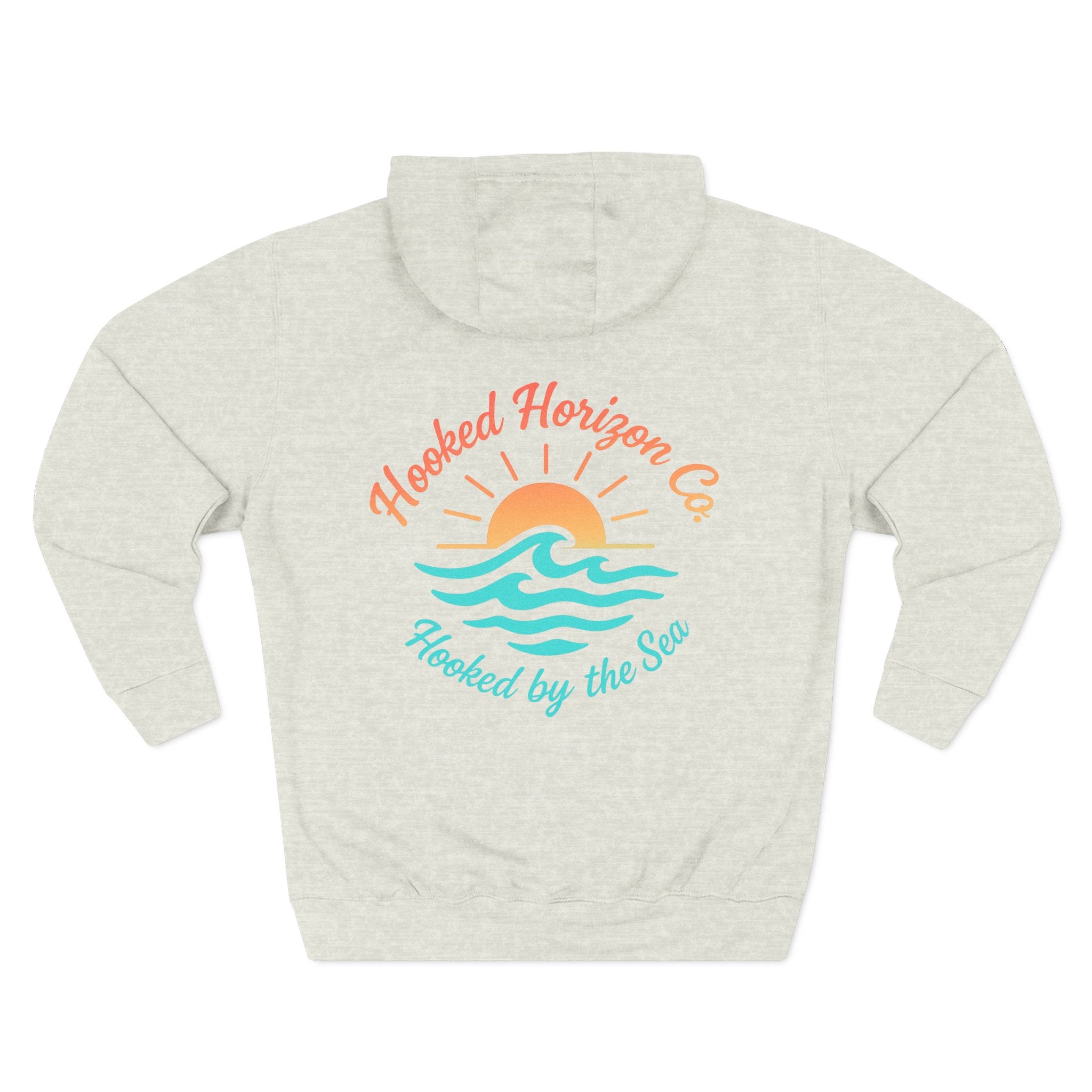 Wave & Sun Deep Drift– "Hooked By The Sea" Hooked Horizon Co. Unisex Hoodie for Ocean Lovers, Nautical Fashion, Cool Weather Gear, Everyday Comfort, Perfect Gift