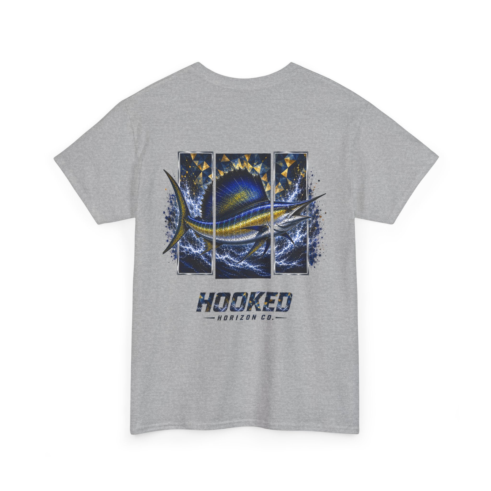 Sail Fish Hooked Horizon Co Tee—Ocean Graphic Tee — "Beloved" Ray Design