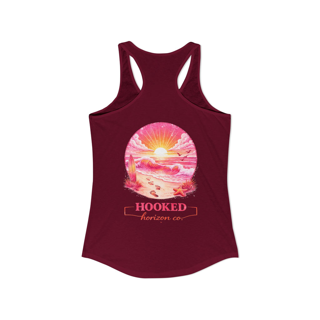 Pink Sunset Hooked Horizon Co. Tank– Gifts for Ocean Lovers, Nautical Fashion, Everyday Comfort, Perfect Gift for Her