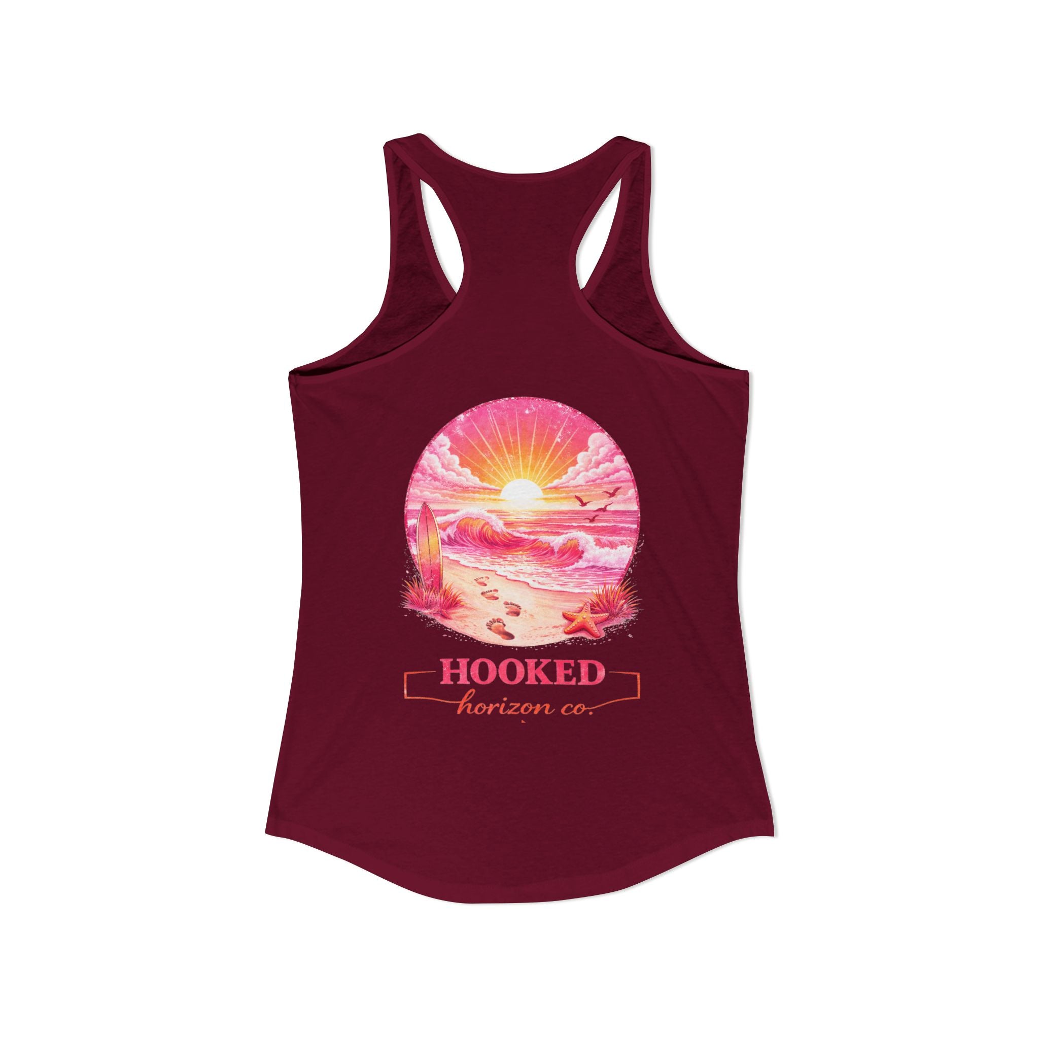 Pink Sunset Hooked Horizon Co. Tank– Gifts for Ocean Lovers, Nautical Fashion, Everyday Comfort, Perfect Gift for Her