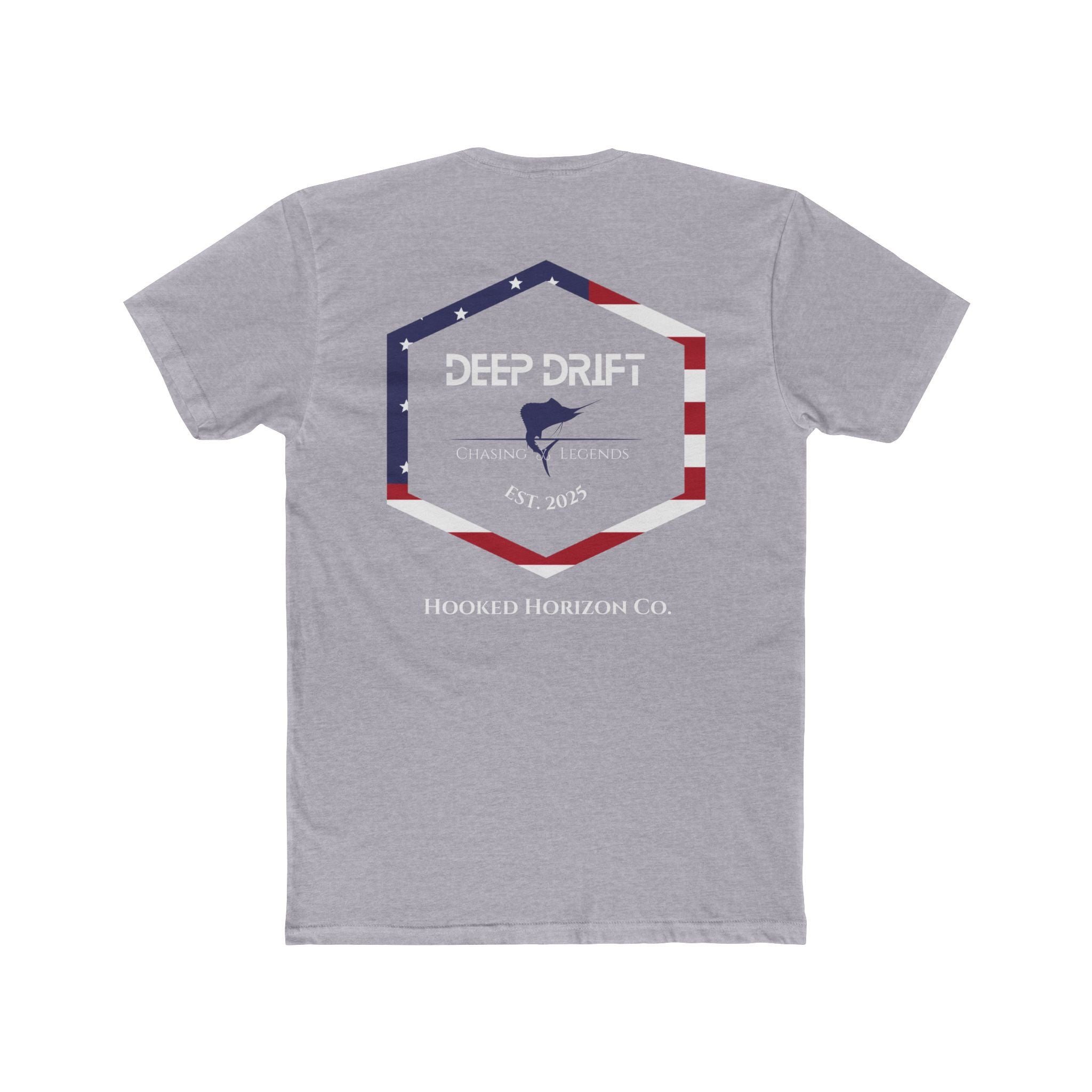 USA Deep Drift Marlin Tee — Patriotic Hooked Horizon Co. Fishing T-Shirt