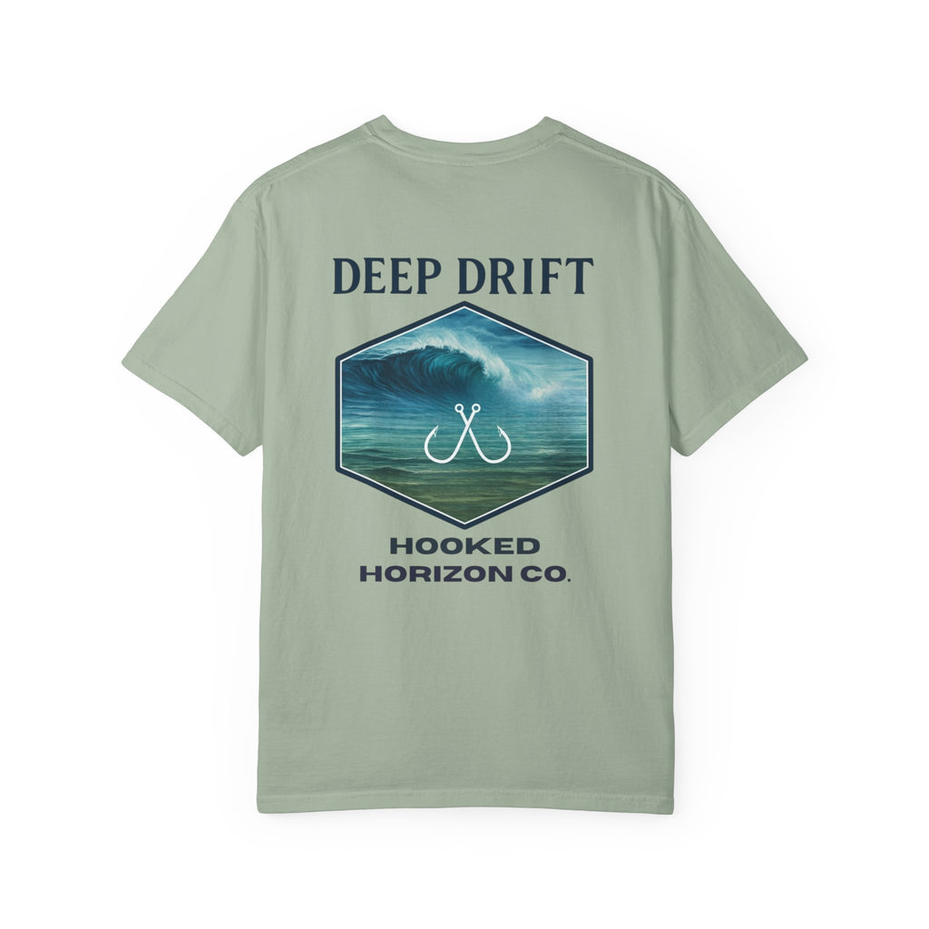 Deep Drift Wave Break Fishing T-Shirt - Ocean-inspired Fishing Tee for Angler Lovers, Hooked Horizon Co. Tee