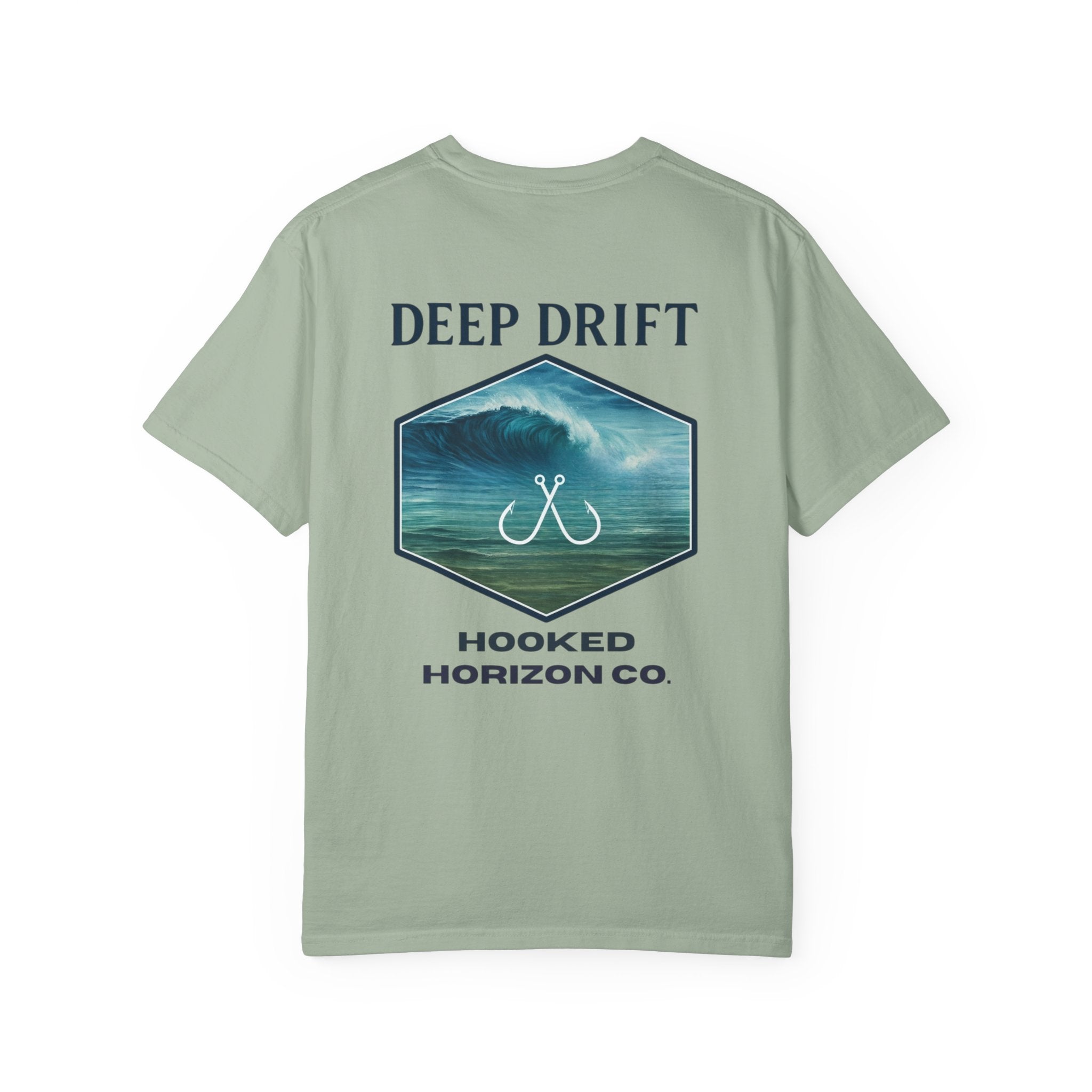 Deep Drift Wave Break Fishing T-Shirt - Ocean-inspired Fishing Tee for Angler Lovers, Hooked Horizon Co. Tee