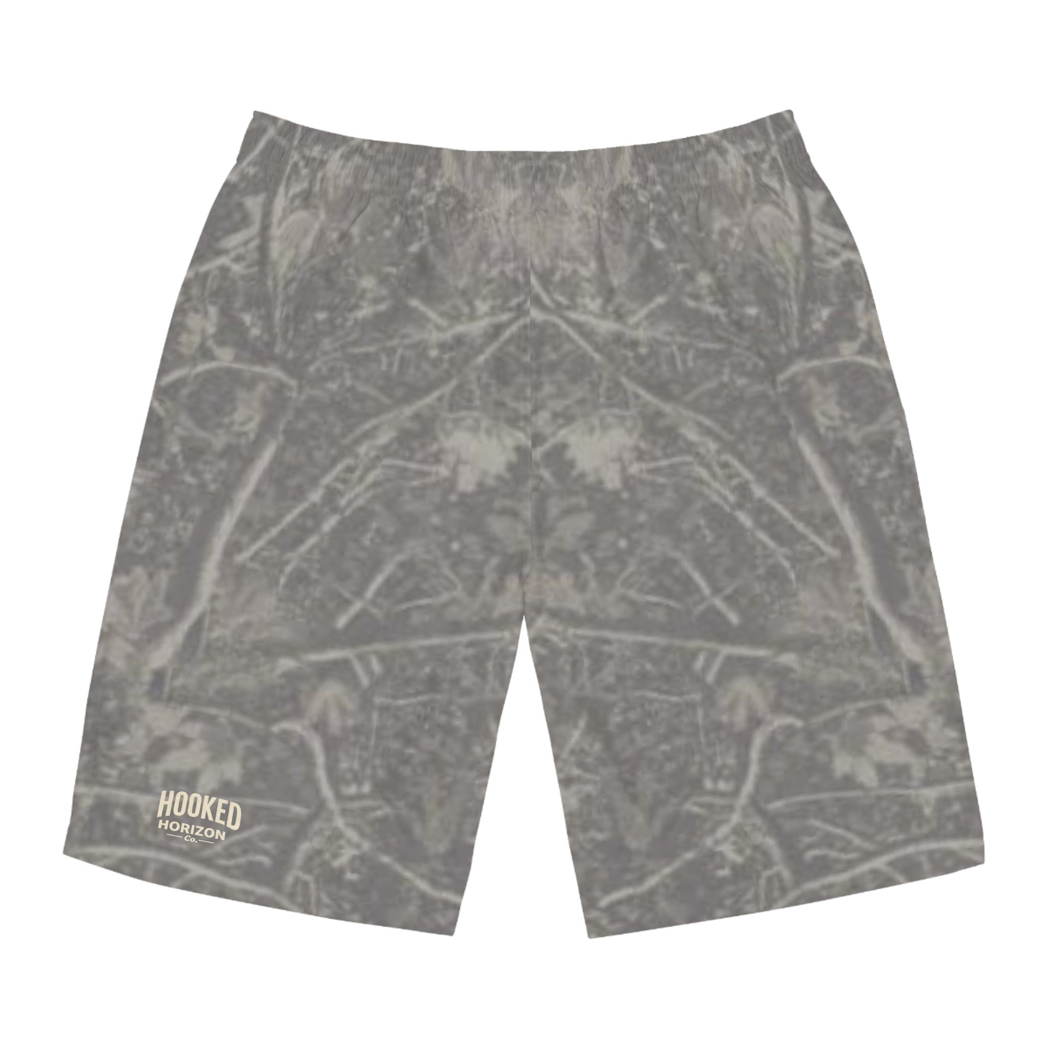 Grey Camo-Inspired Board Shorts, Swimwear for Beach Days, Summer Vacations, Pool Parties, Surfing Attire, Water Sports