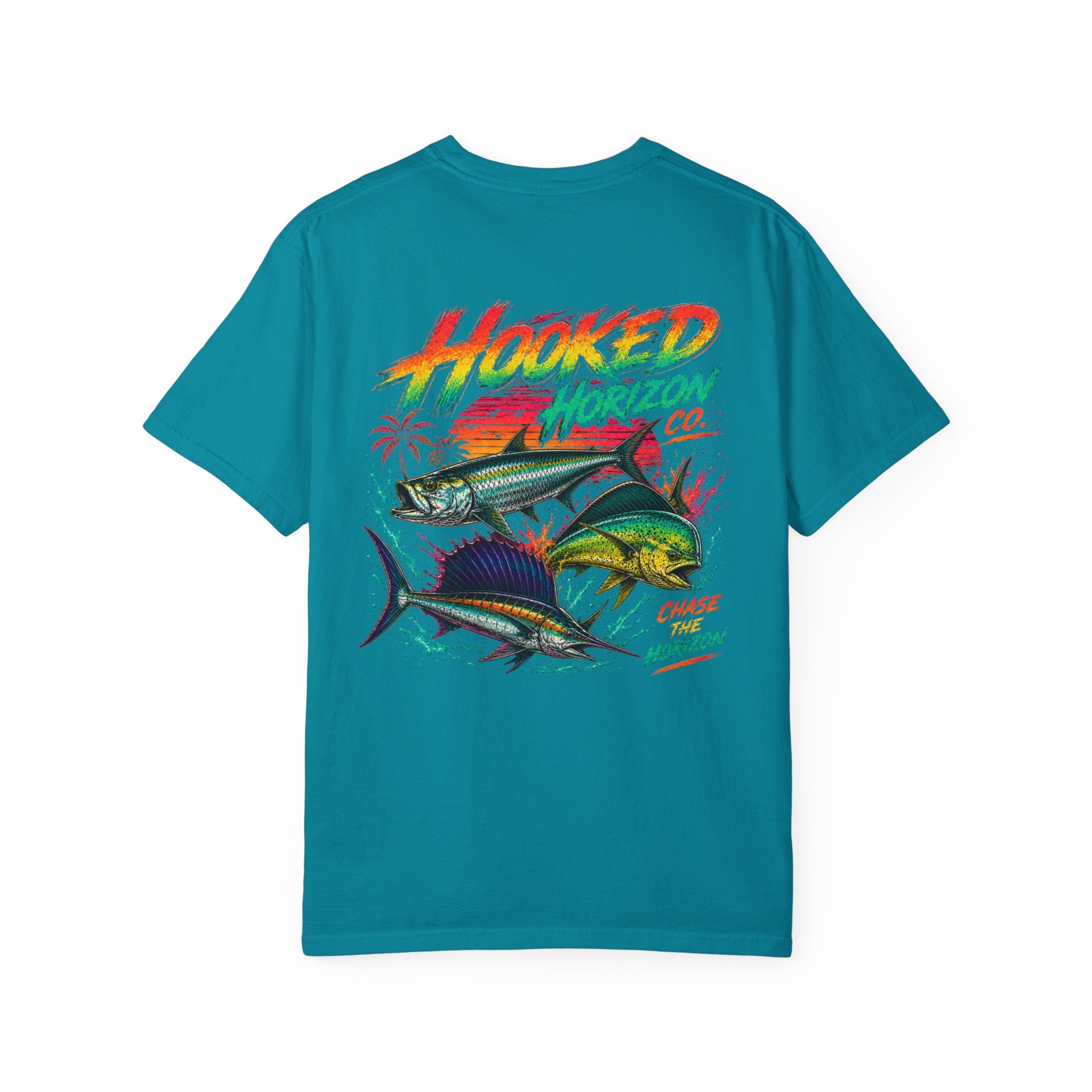 Retro 80s Tripple Fish Fishing Tee — Hooked Horizon Co.  Angler Gifts Ocean Lover Gifts