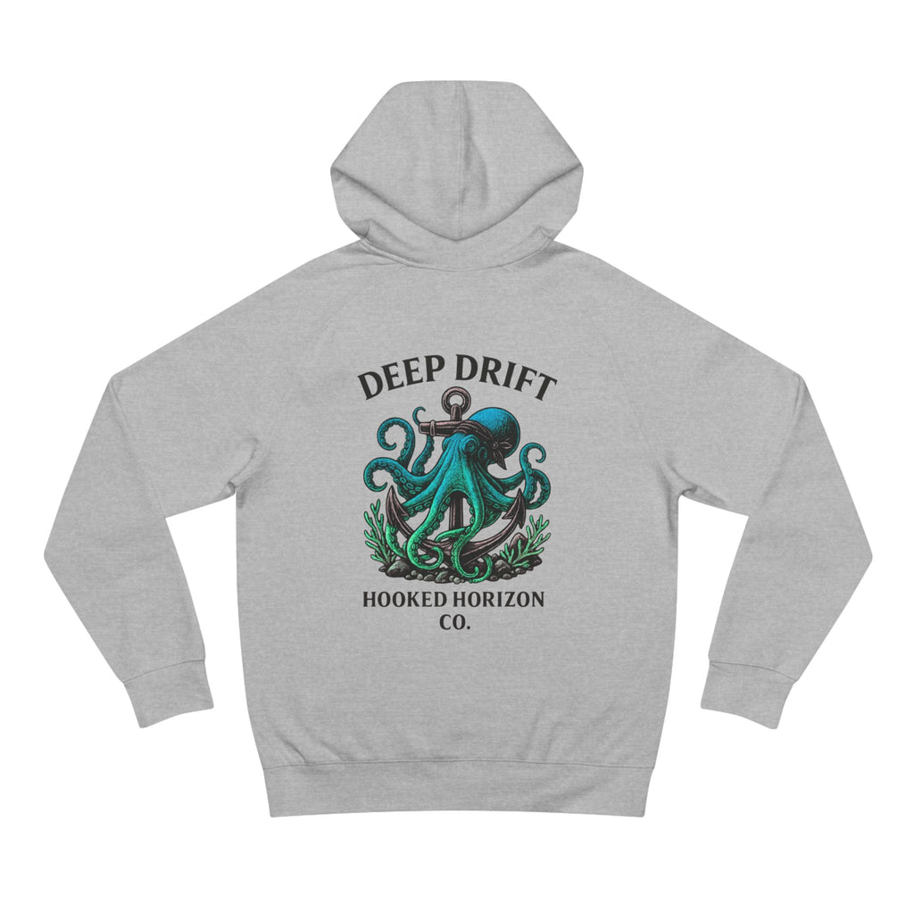 Octopus Art Unisex Hoodie, Deep Drift Hoodie, Nautical Theme Gift, Sea Lover Clothing, Unique Graphic Sweatshirt