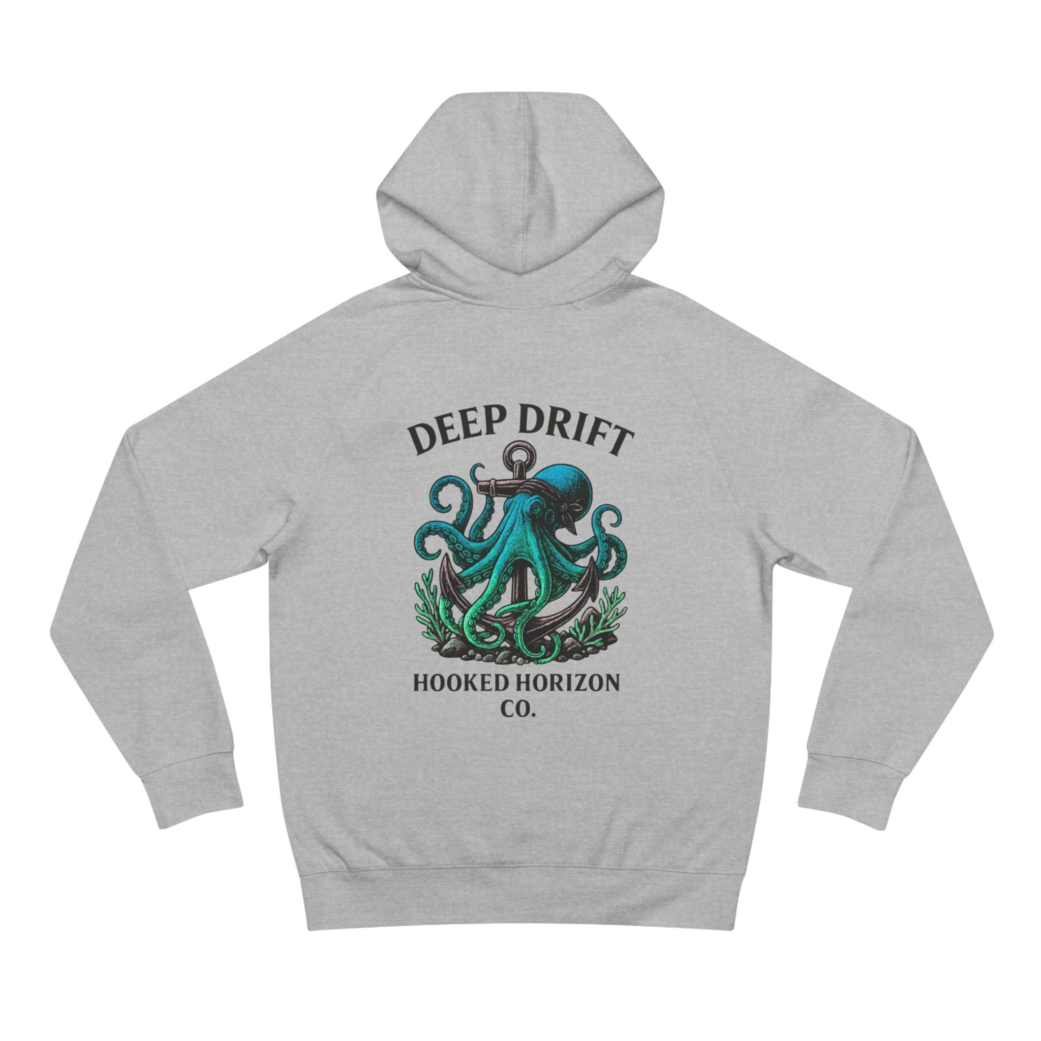 Octopus Art Unisex Hoodie, Deep Drift Hoodie, Nautical Theme Gift, Sea Lover Clothing, Unique Graphic Sweatshirt