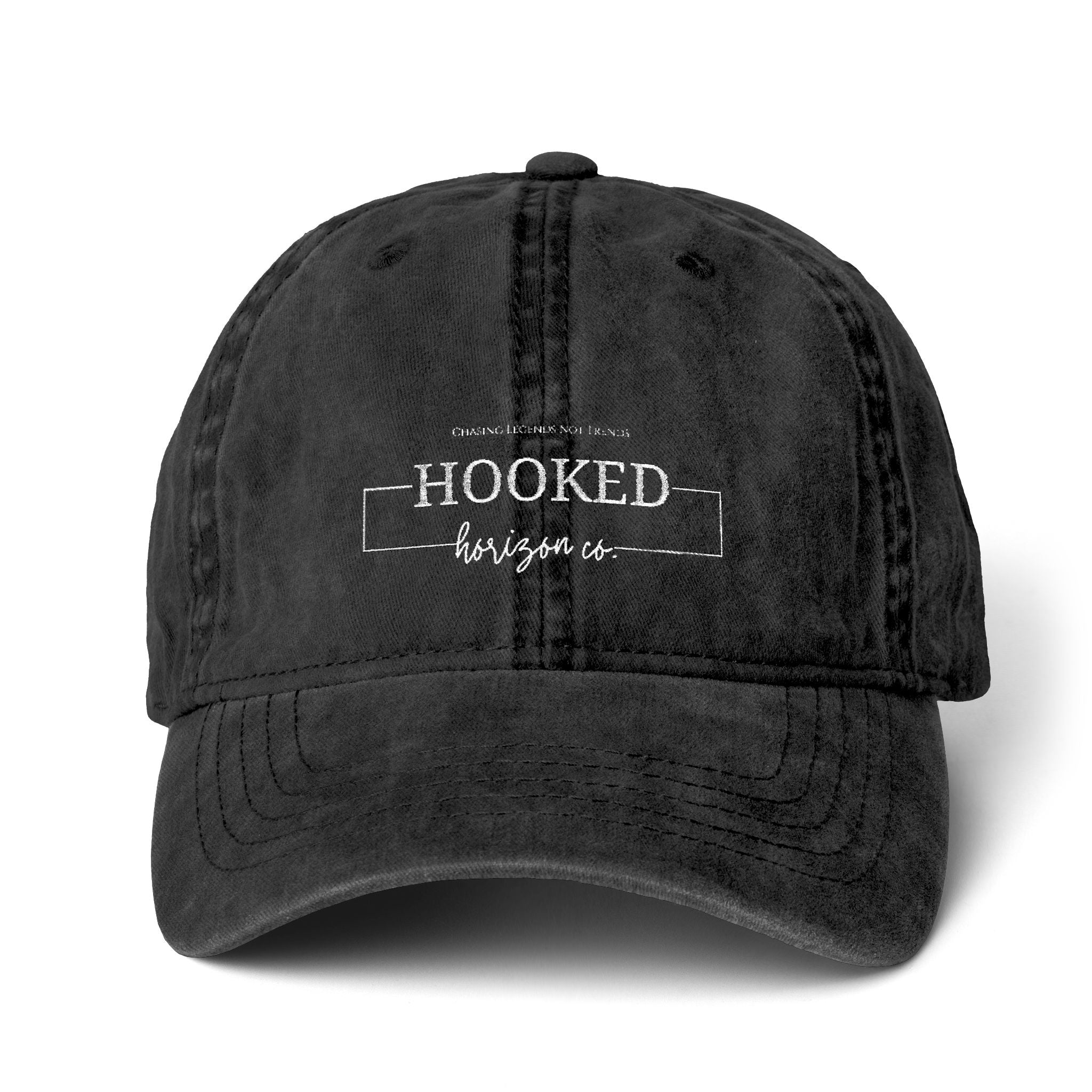 Chasing Legends Not Trends — Hooked Horizon Co. Women's Pigment-Dyed Cap with Fashion Undervisor (Embroidery), Multiple Color/ Lining Variations