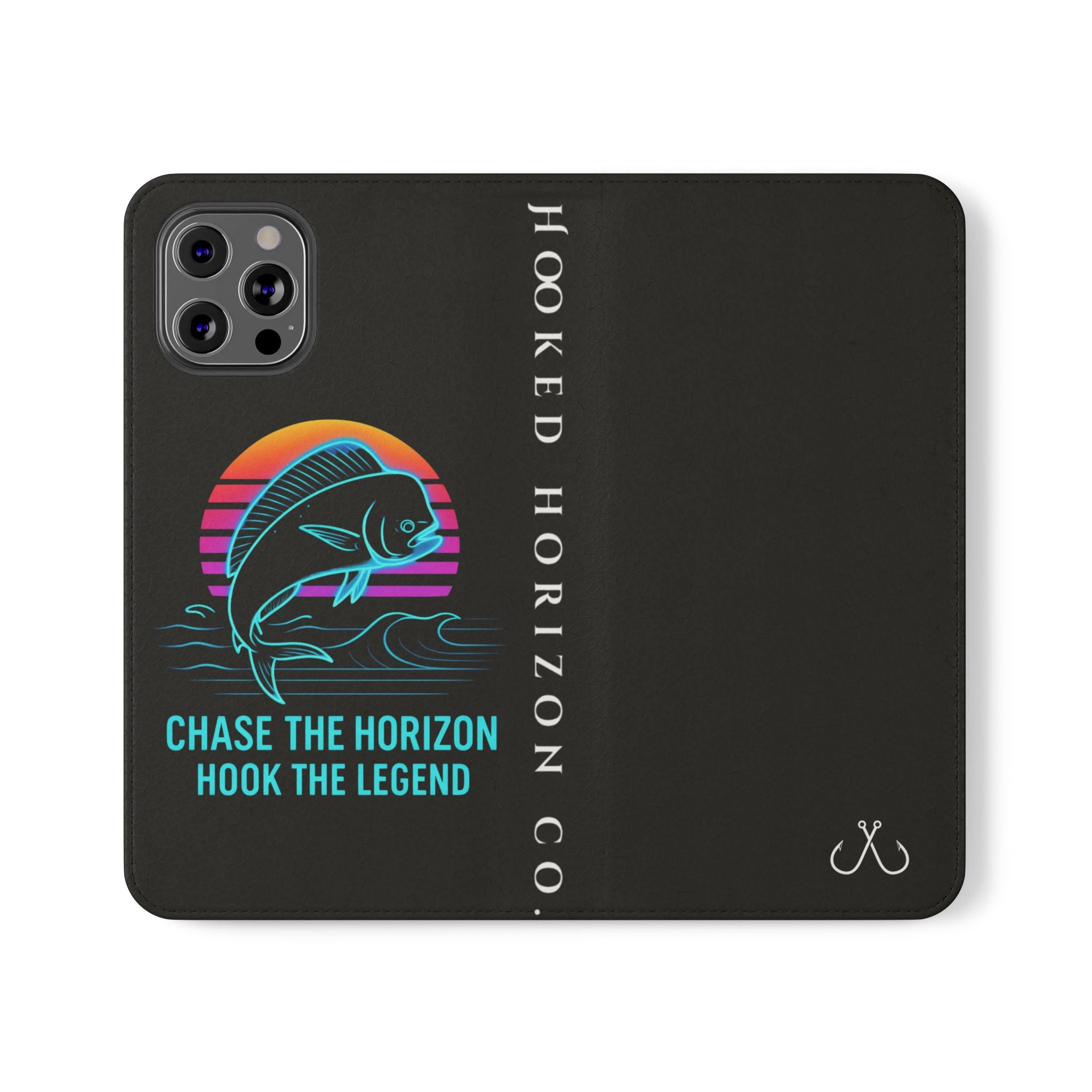 Mahi Mahi Flip Phone Case — Turquoise Water Pattern Wallet Cover