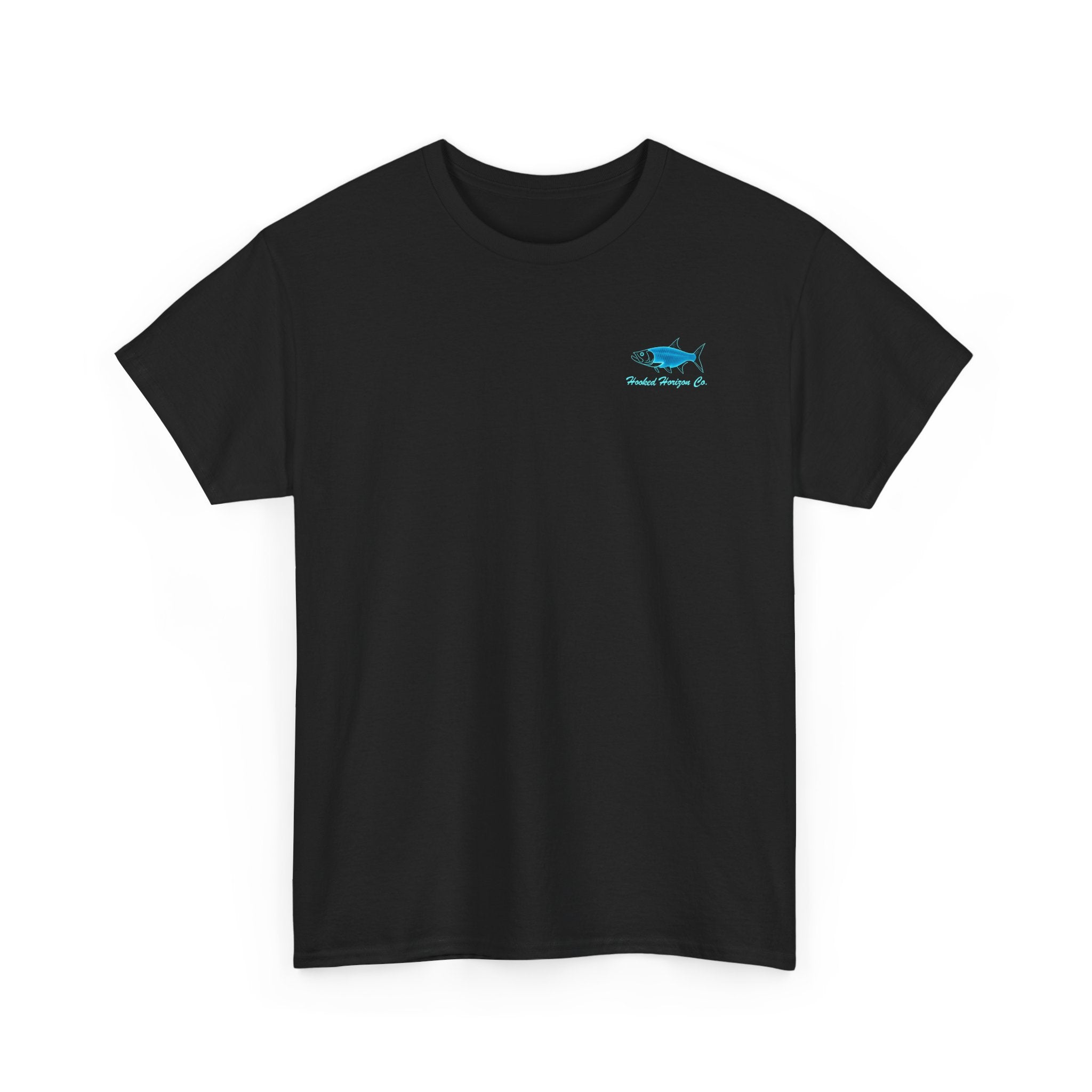 Tarpon Blue Fishing T‑Shirt — "Deep Drift" Compass Design by Hooked Horizon Co.