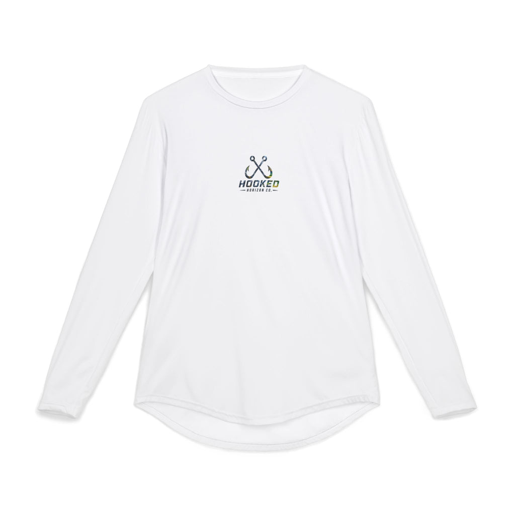 Mahi Mahi Hooked Horizon Co — Men's Long Sleeve UV Shirt — Chasing Legends Not Trends Orca Ocean Graphic Performance Tee