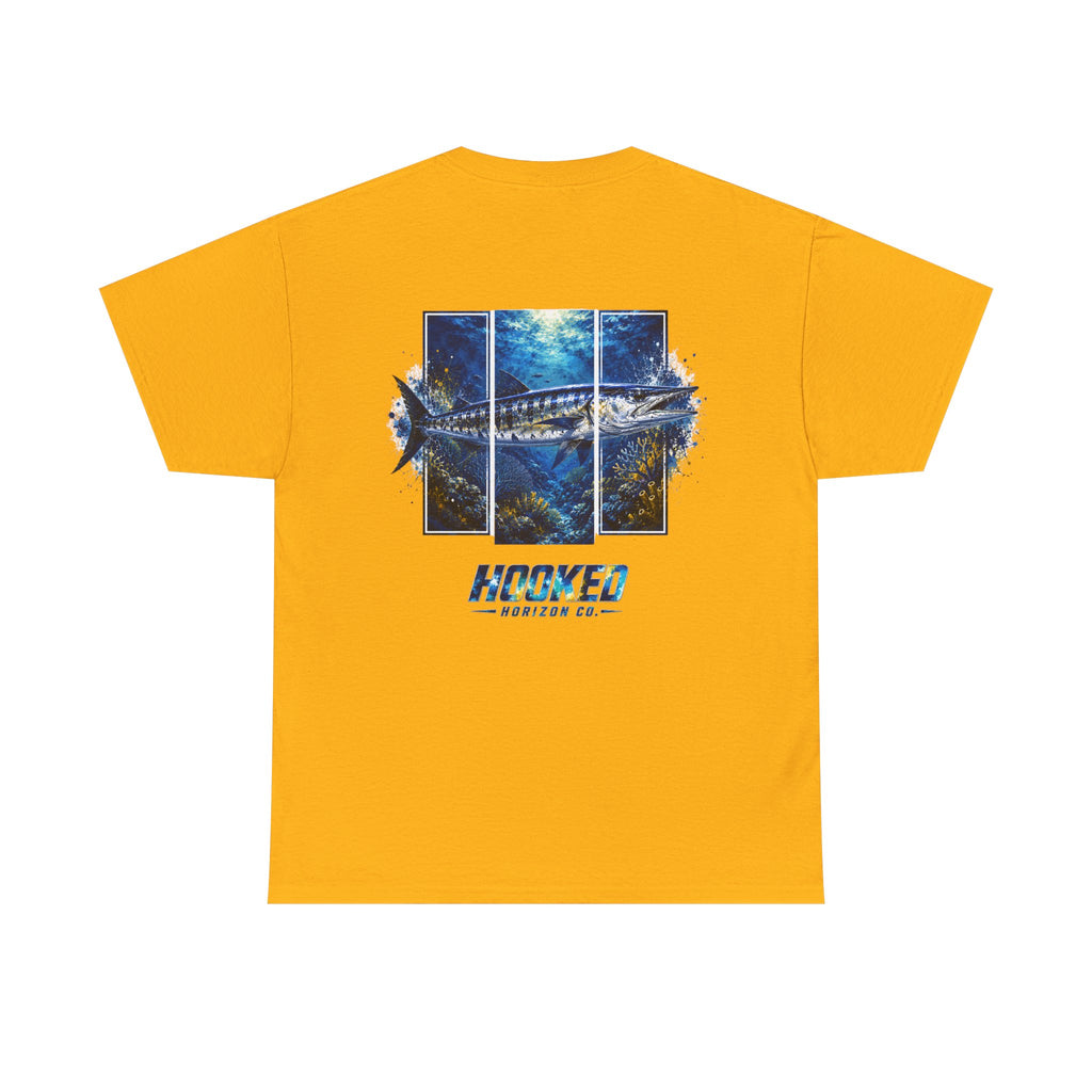 Barracuda Hooked Horizon Co Tee—Ocean Graphic Tee — "Beloved" Ray Design