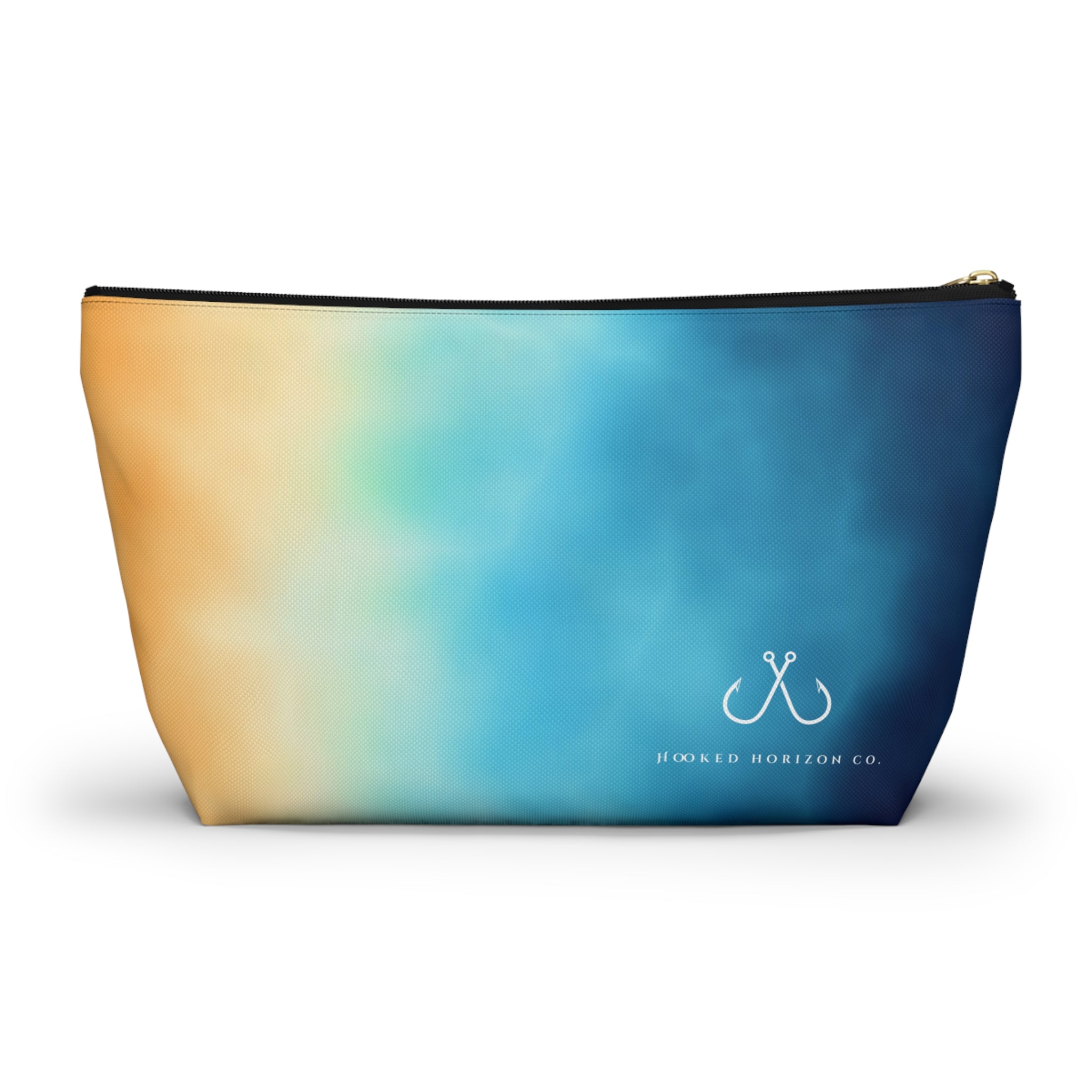 Bright Ombre Costal Vibes– Hooked Horizon Co Vibrant Gradient Accessory Pouch | Makeup Bag, Travel Organizer, Gift for Her, Beach Essentials, Stylish Storage