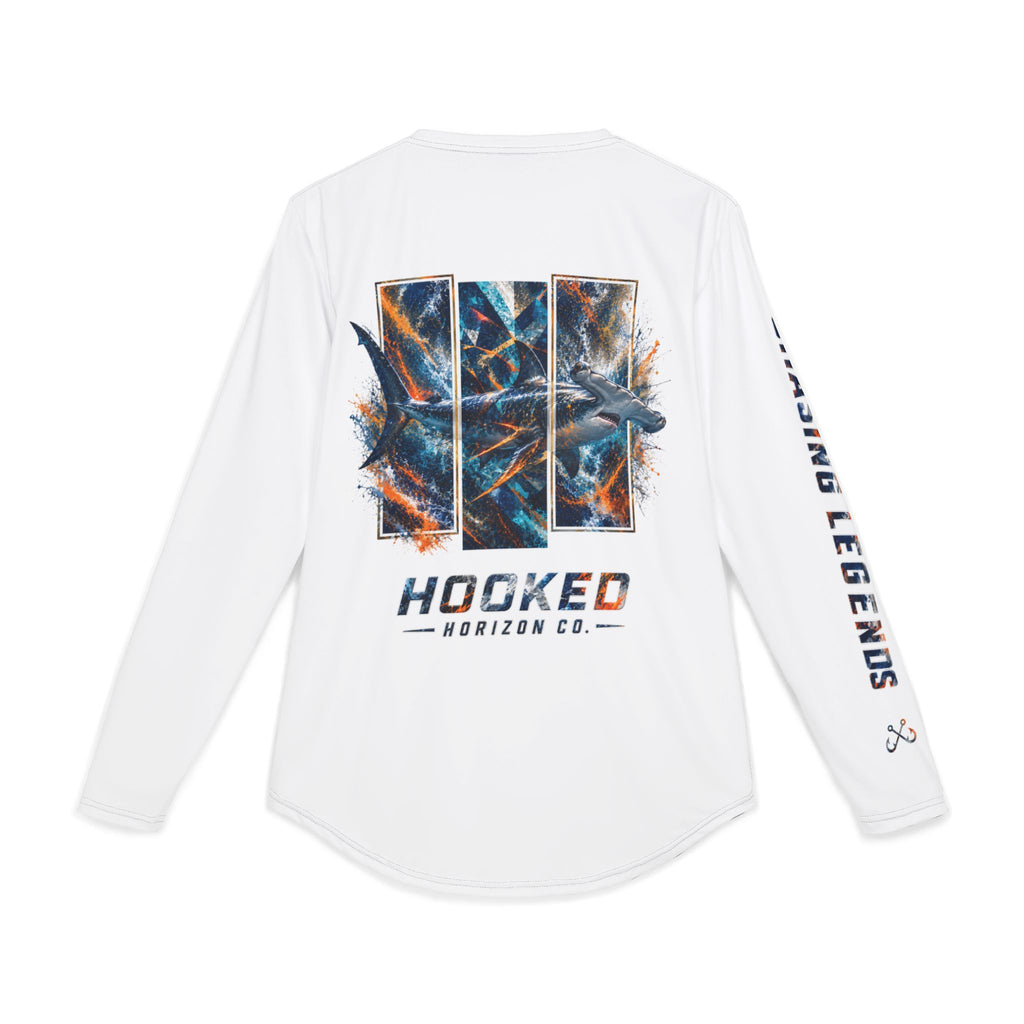 Hammer Head Hooked Horizon Co — Men's Long Sleeve UV Shirt — Chasing Legends Not Trends Orca Ocean Graphic Performance Tee