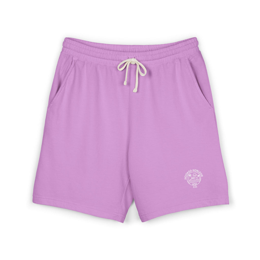 Hooked Horizon Co.  80s Inspired Fleece Sweat Shorts — Lightweight Garment-Dyed Lounge Shorts