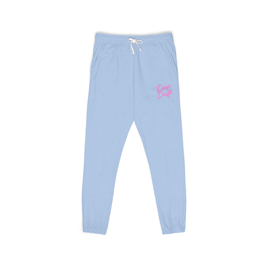 Neon Pink Deep Drift Embroidered Fleece Sweatpants | Cozy Loungewear, Gifts for Everyone, Comfortable Joggers, Relaxed Fit Sweatpants, God is Love, Unisex Fashion
