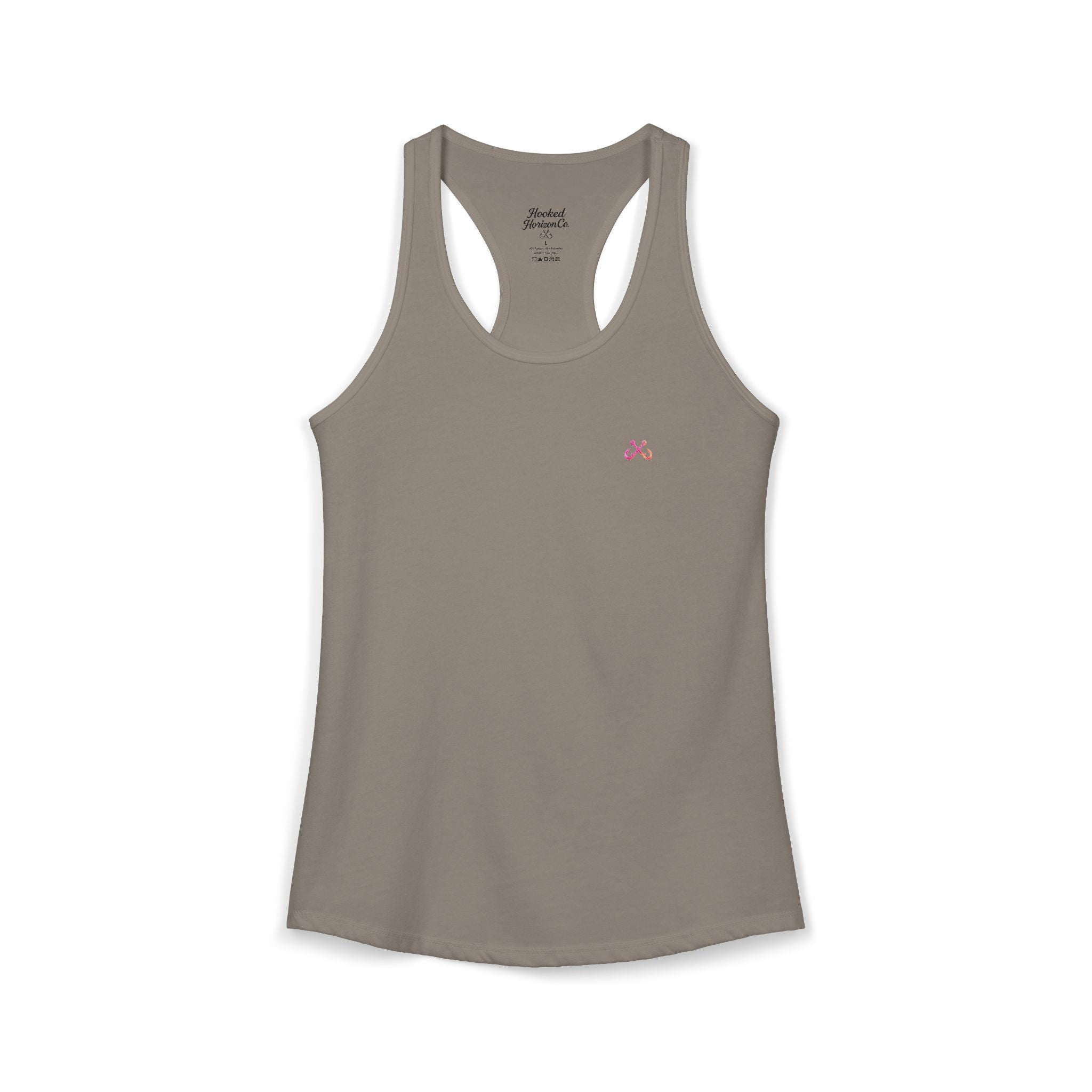 Hot Pink & Peach Hooked Horizon Co.— Soft Women's Ideal Racerback Tank
