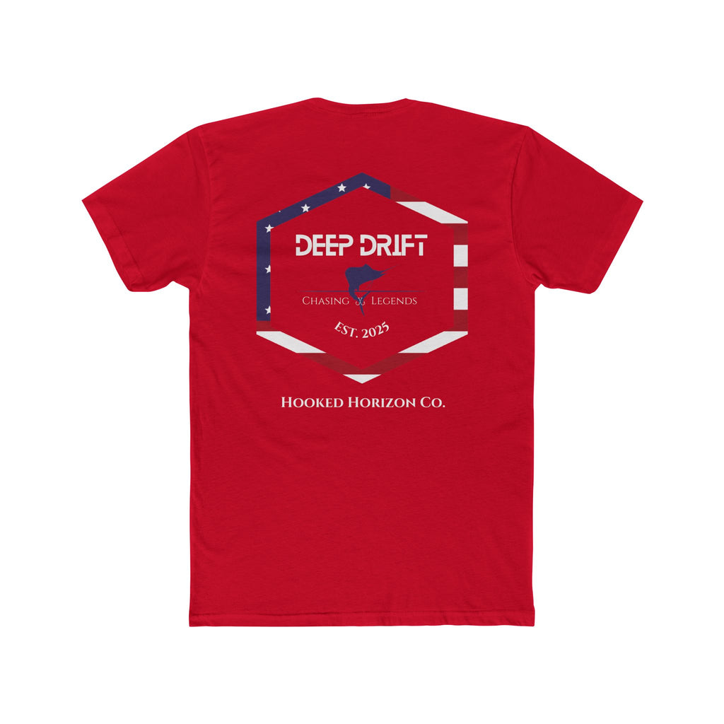 USA Deep Drift Marlin Tee — Patriotic Hooked Horizon Co. Fishing T-Shirt