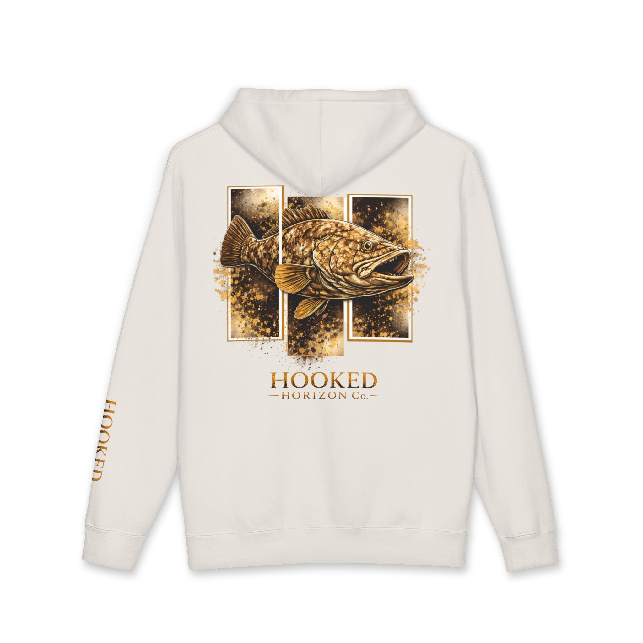 Grouper Hoodie Hooked Horizon Co. — Fishing Back Graphic Hoodie, Multiple Color Variations
