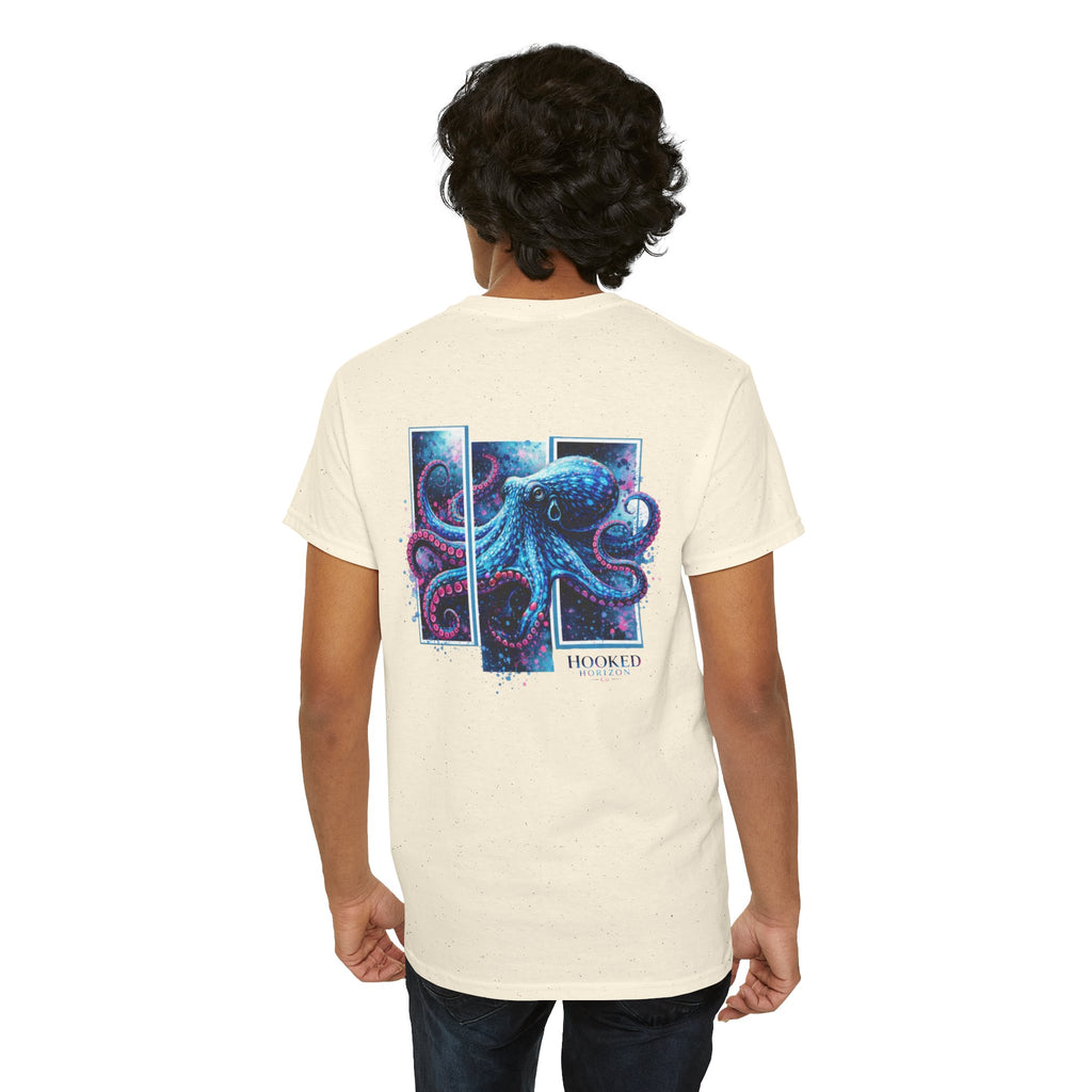 Octopus Hooked Horizon Co Tee—Ocean Graphic Tee — "Beloved" Ray Design