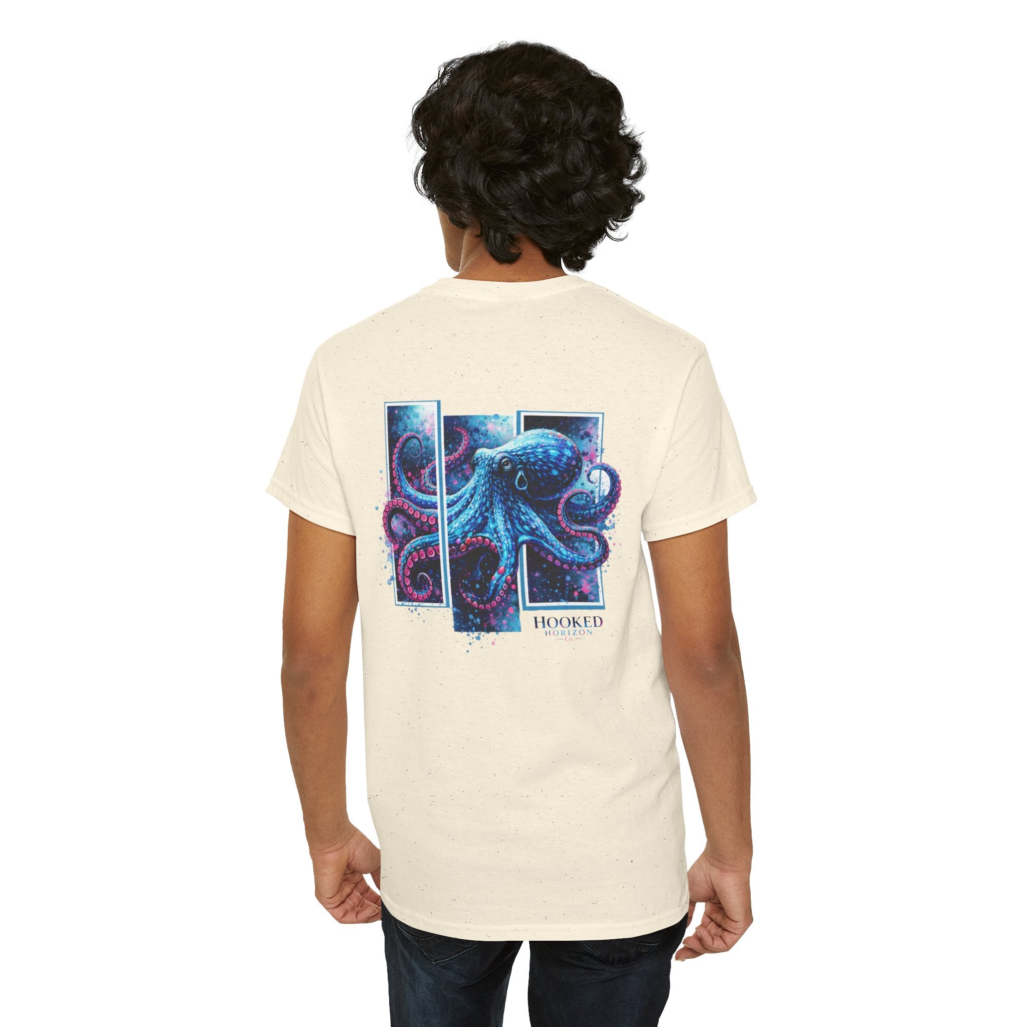 Octopus Hooked Horizon Co Tee—Ocean Graphic Tee — "Beloved" Ray Design