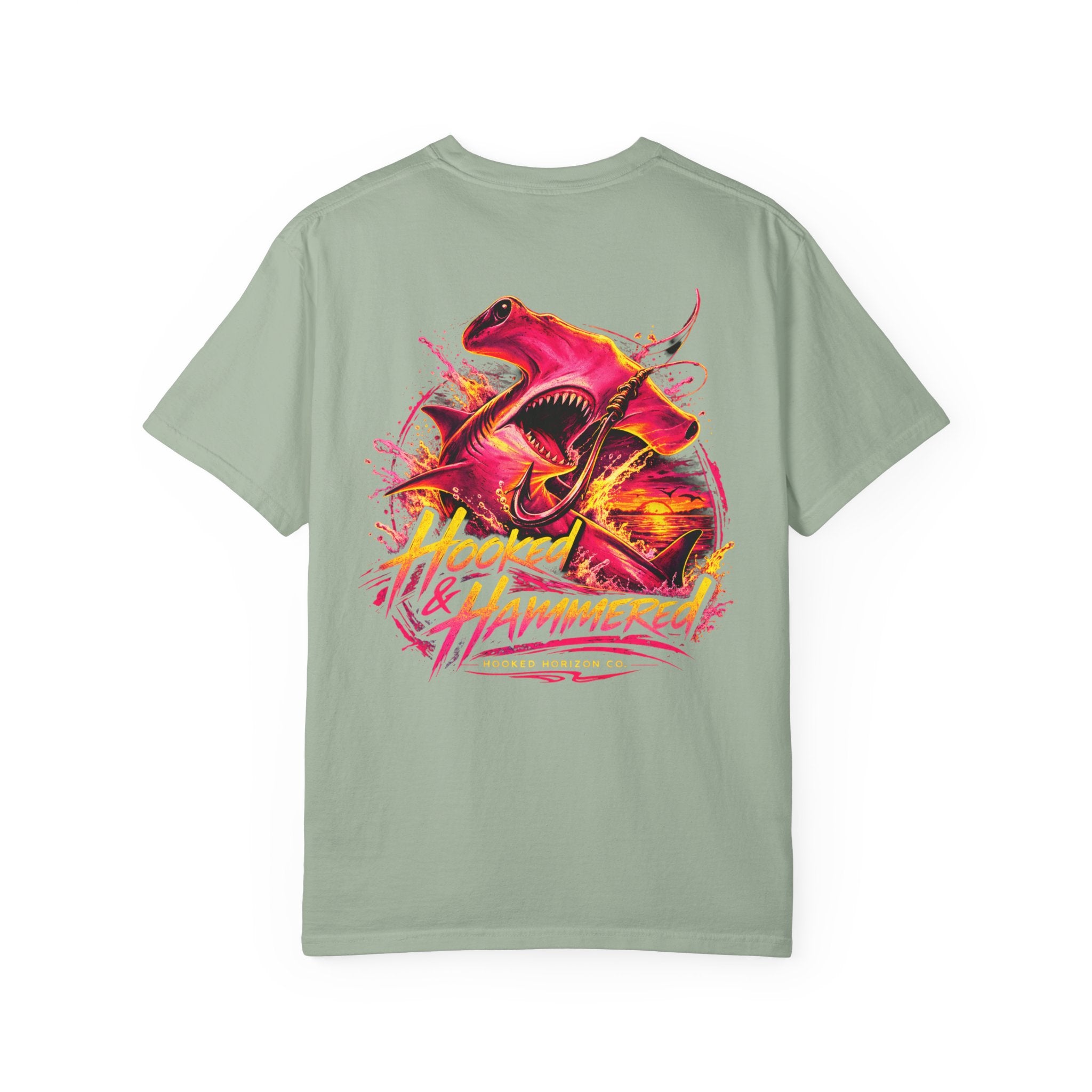 Hooked & Hammered Fishing T-shirt, Hooked Horizon Co, Angler Gifts, Shark Lovers