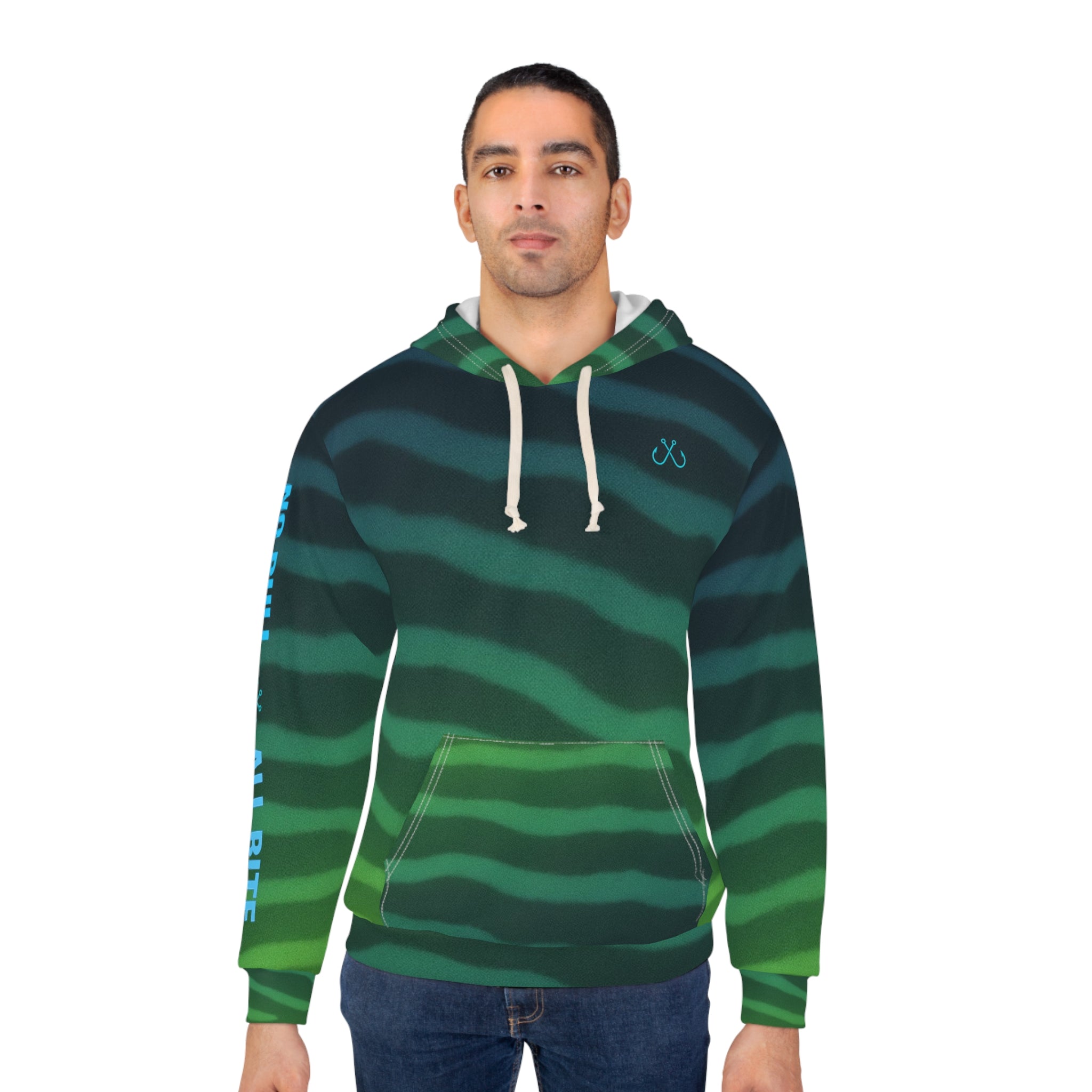Emerald Green Tiger Shark Hoodie — Neon Ombre Pullover