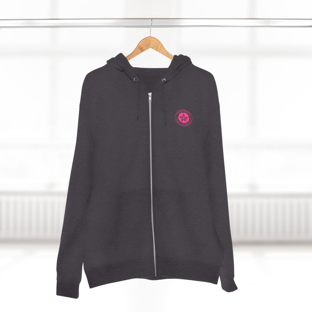 Pink Sand Dollar Tropical Flower Logo— Hooked Horizon Co. Zip-Up Hoodie