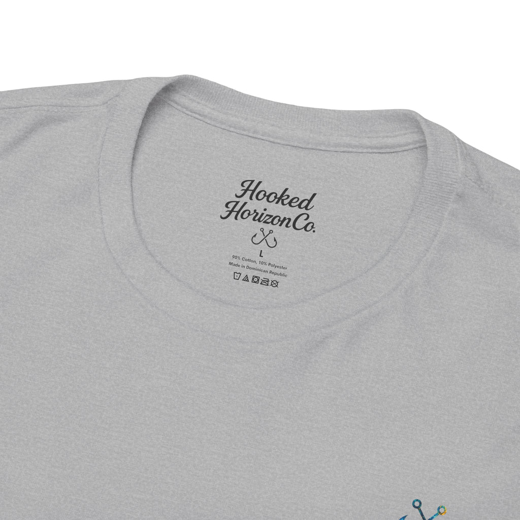 Bull Shark Hooked Horizon Co Tee—Ocean Graphic Tee — "Beloved" Ray Design