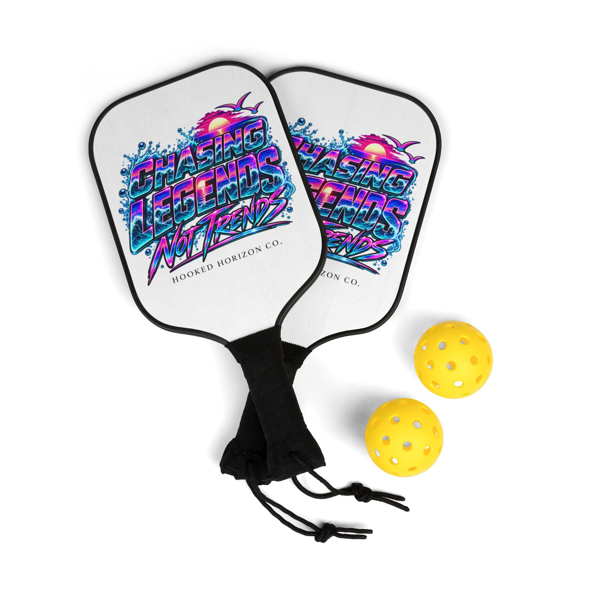 Pink & Purple " Chasing Legends Not Trends "— Hooked Horizon Co. Pickleball Kit
