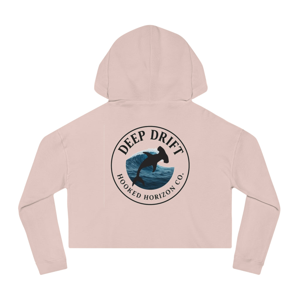 Hammer Head Shark Cropped Hoodie — Deep Drift Fishing Graphic