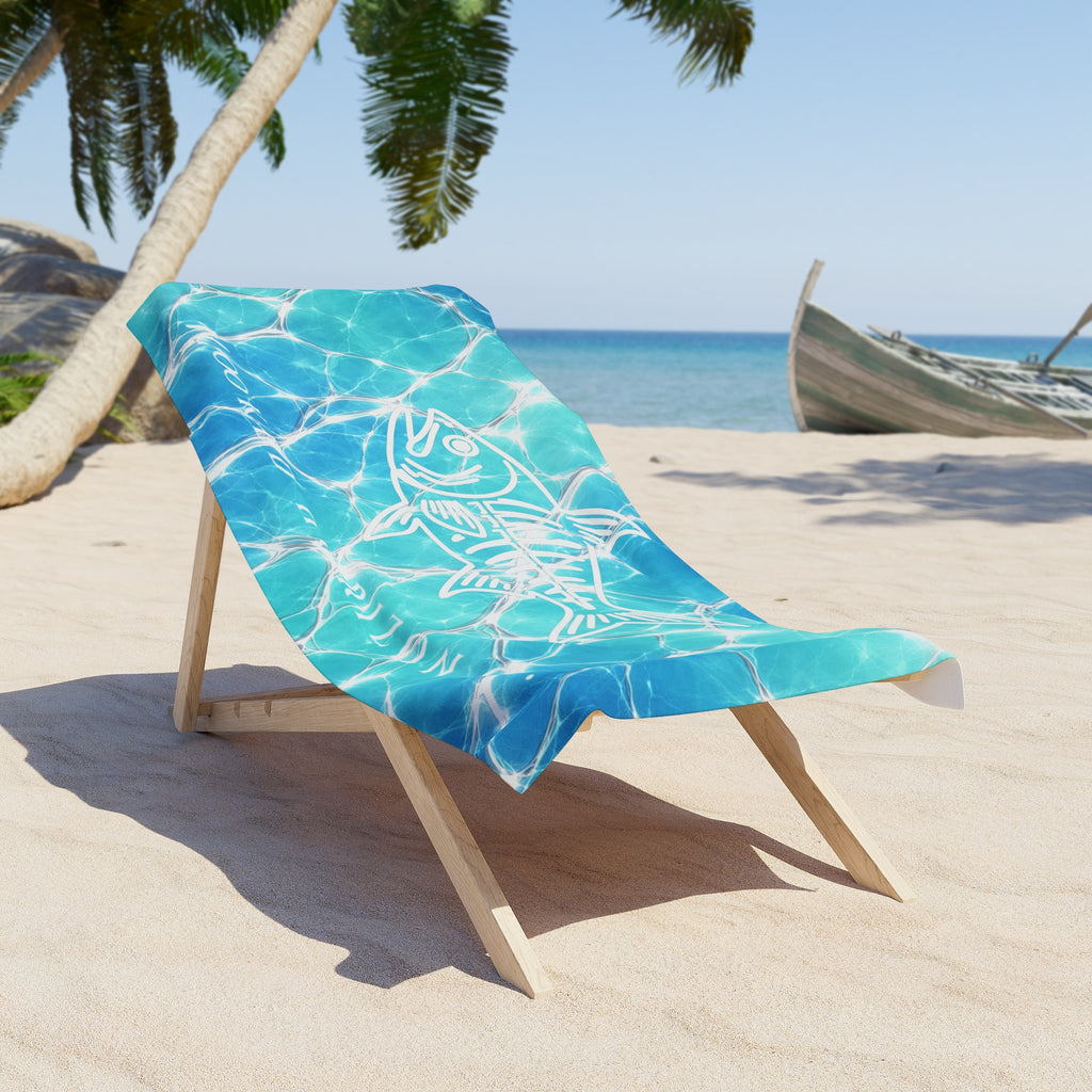 Reflections Fish Skeleton – Hooked Horizon Co.  Beach Towel - Perfect for Summer, Pool Days, Camping, Beach Parties, Vacation Fun