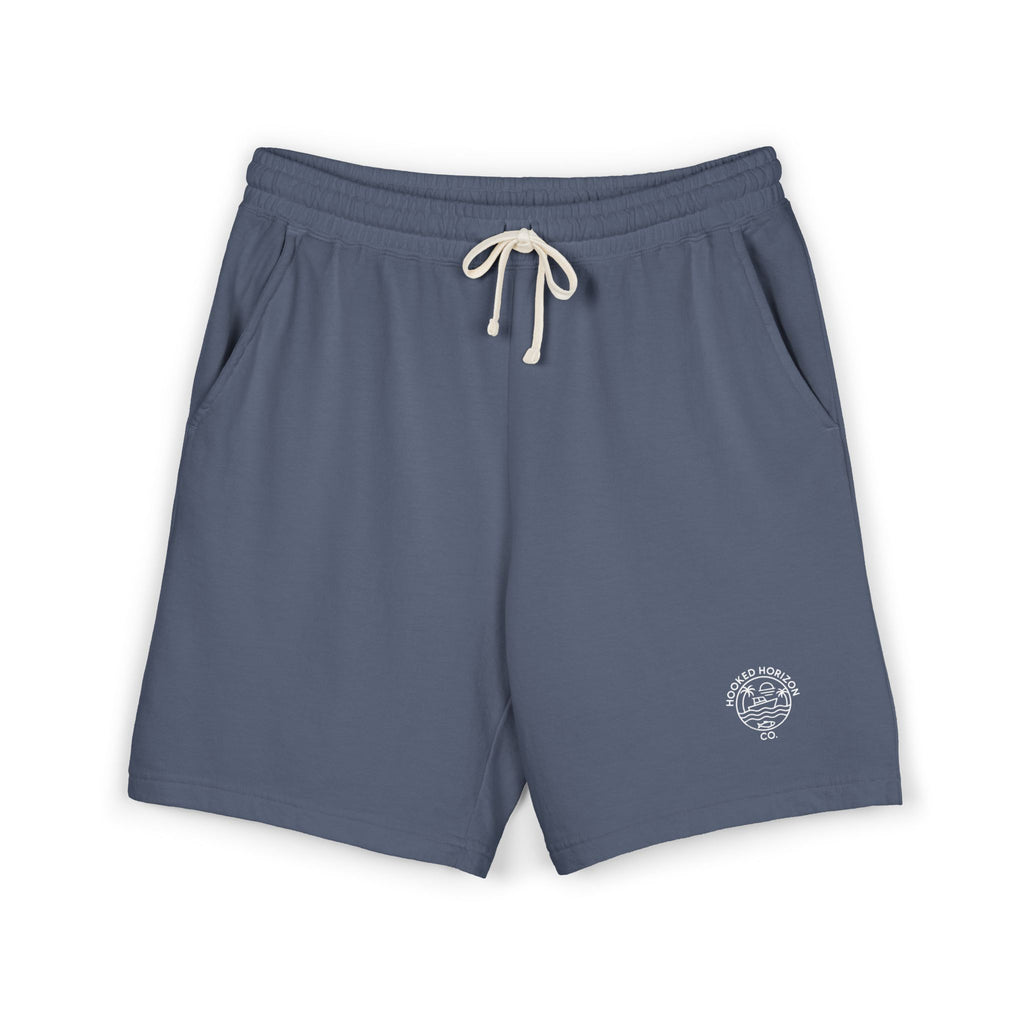 Hooked Horizon Co.  80s Inspired Fleece Sweat Shorts — Lightweight Garment-Dyed Lounge Shorts